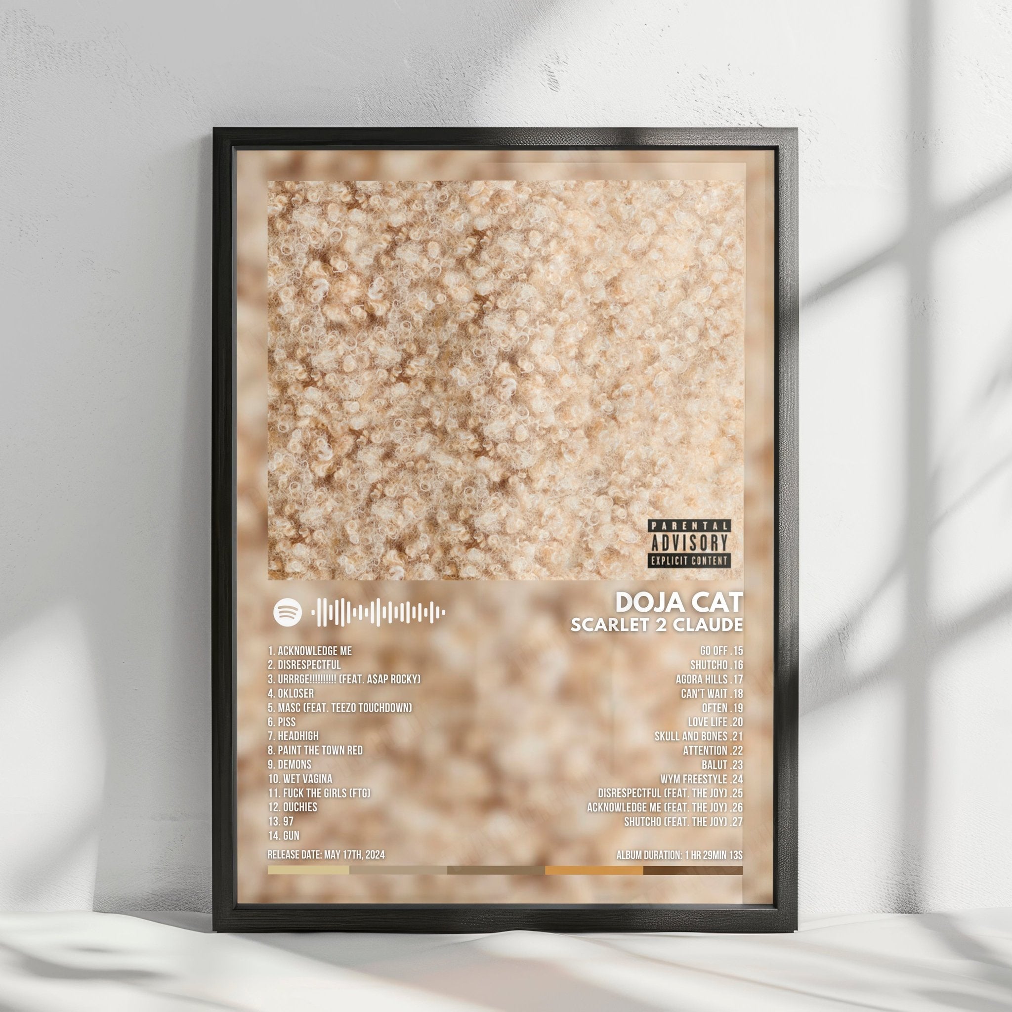 Doja Cat "Scarlet 2 CLAUDE" Album Cover Poster - with Complete Tracklist