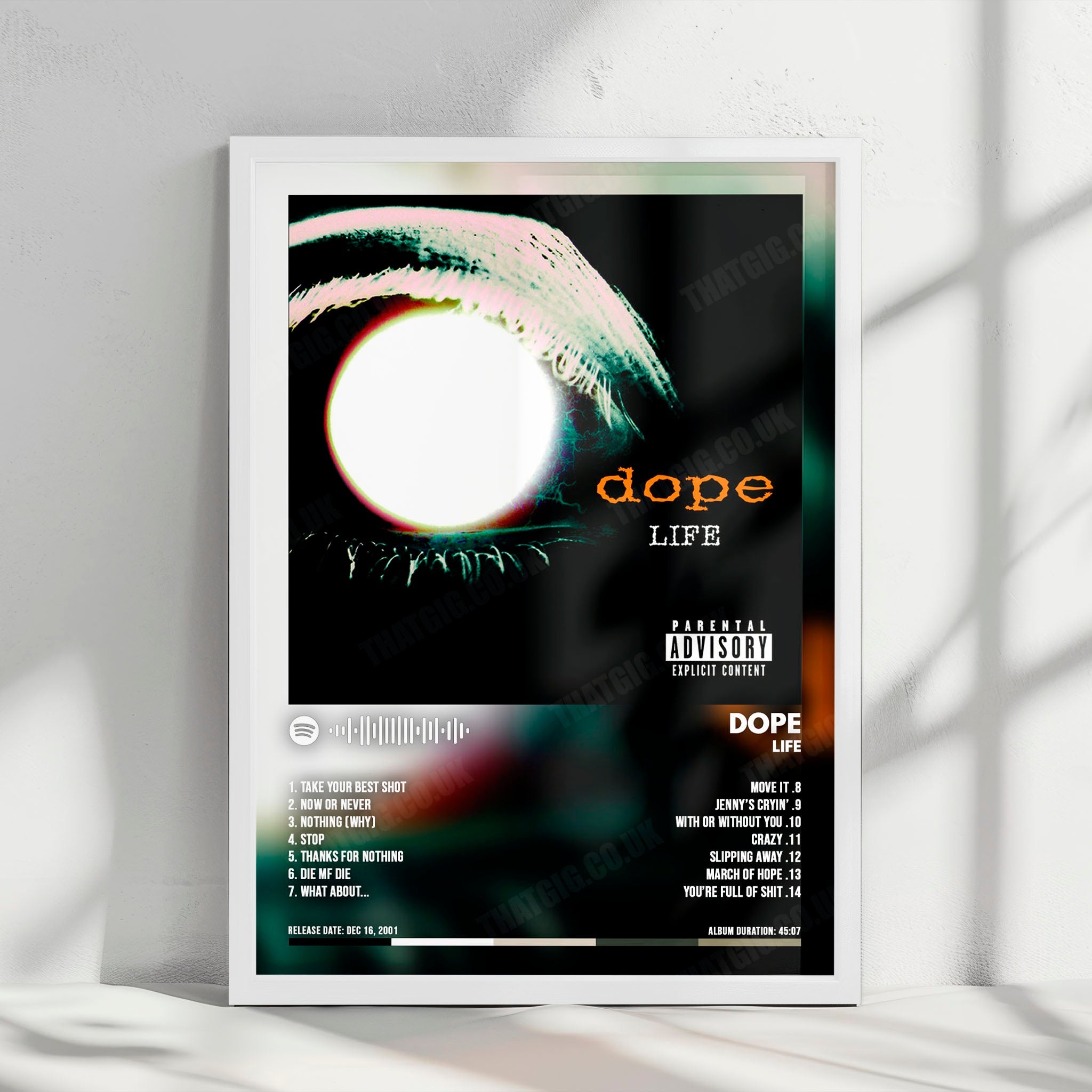 Dope "Life" Album Cover Poster - with Complete Tracklist