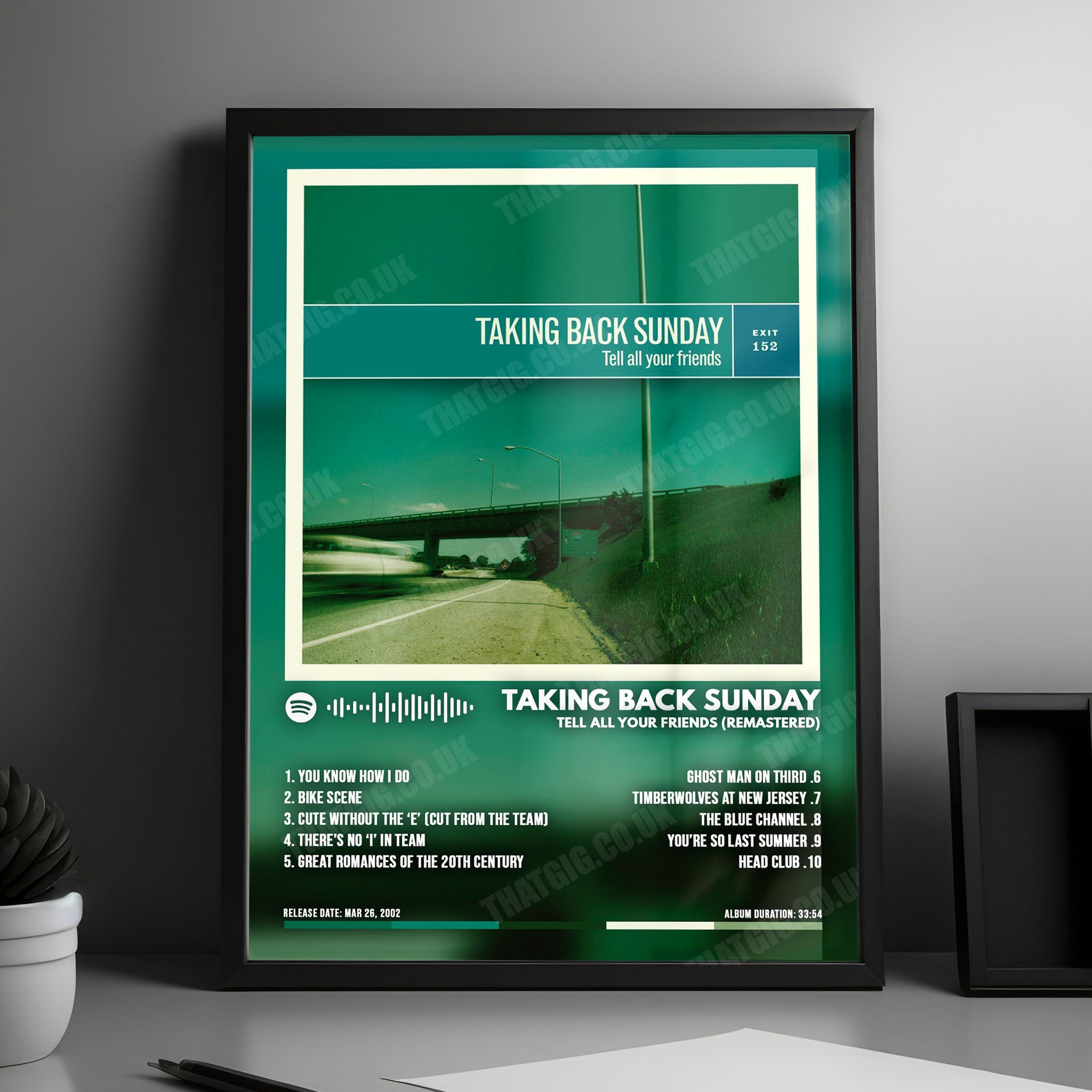 Taking Back Sunday "Tell All Your Friends" Album Cover Poster - with Complete Tracklist