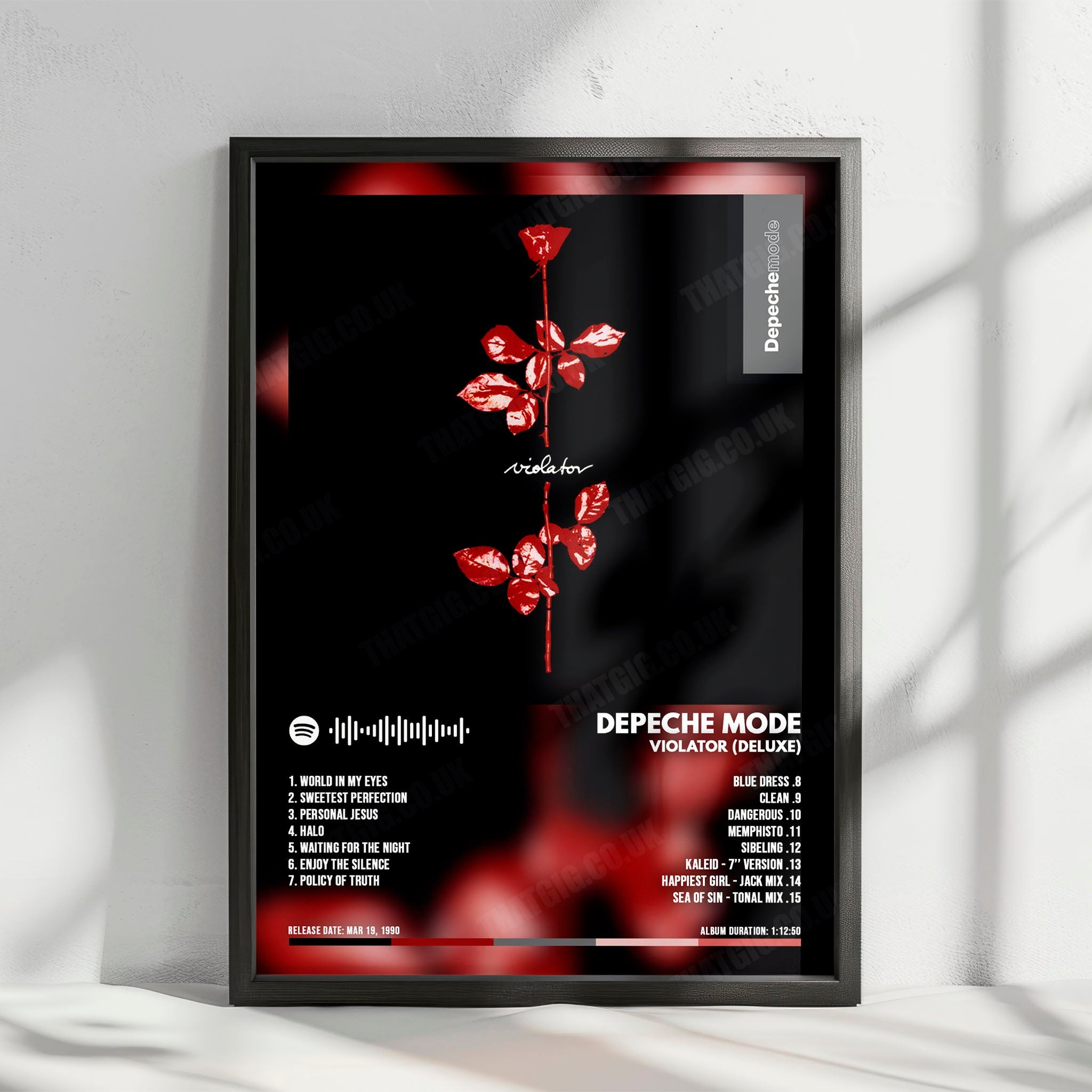 Depeche Mode "Violator" Album Cover Poster - with Complete Tracklist