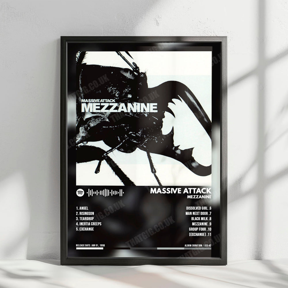 Massive Attack "Mezzanine" Album Cover Poster - with Complete Tracklist