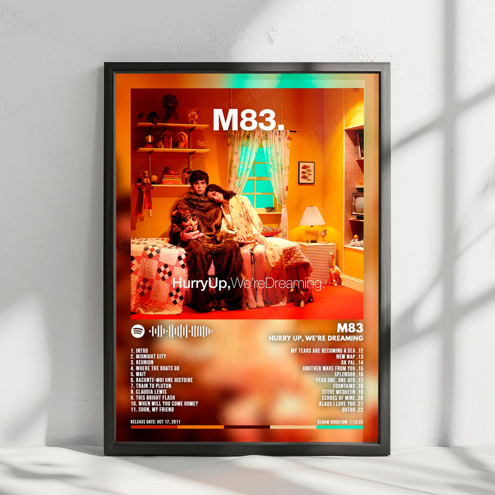M83 "Hurry Up, We're Dreaming" Album Cover Poster - with Complete Tracklist