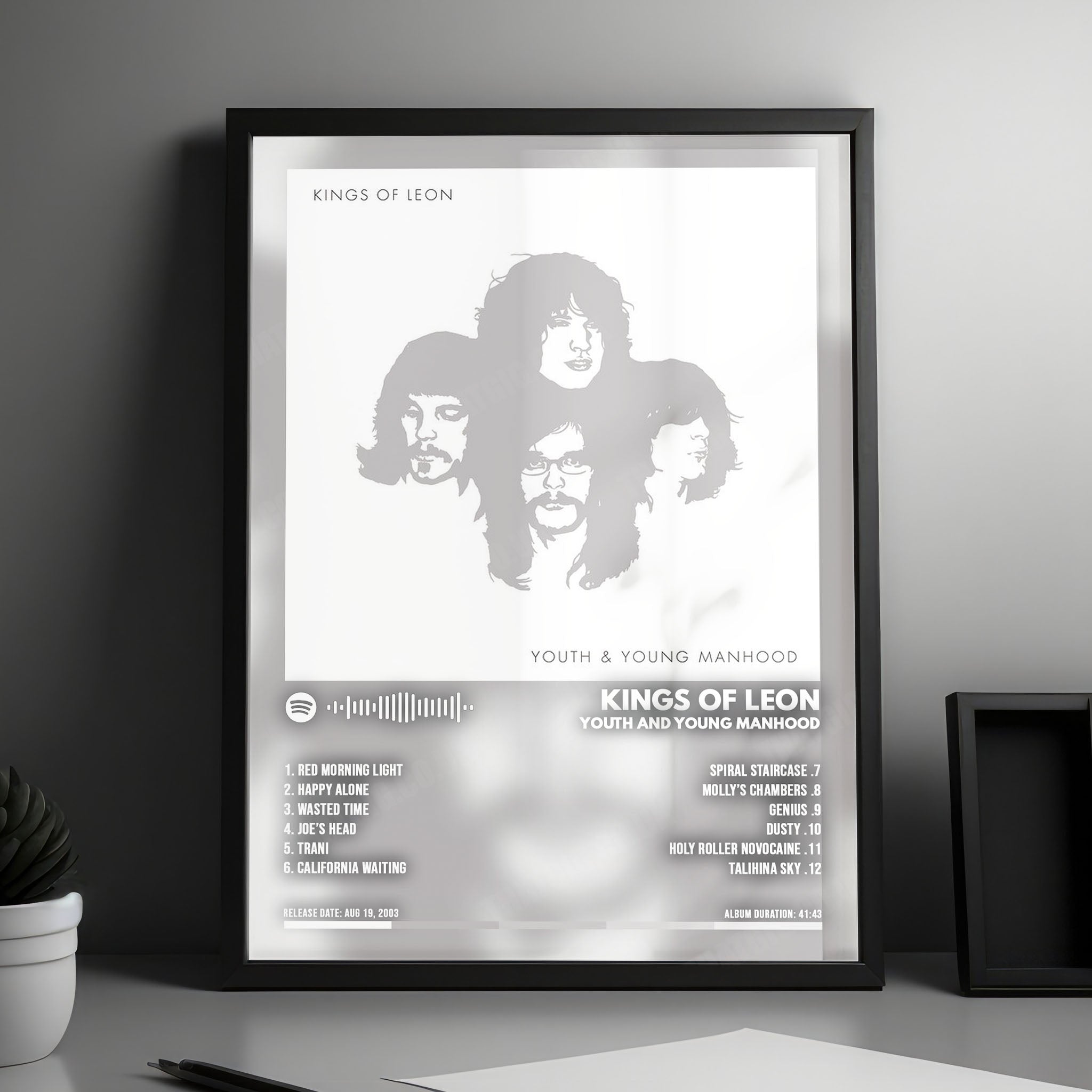 Kings of Leon "Youth & Young Manhood" Album Cover Poster - with Complete Tracklist