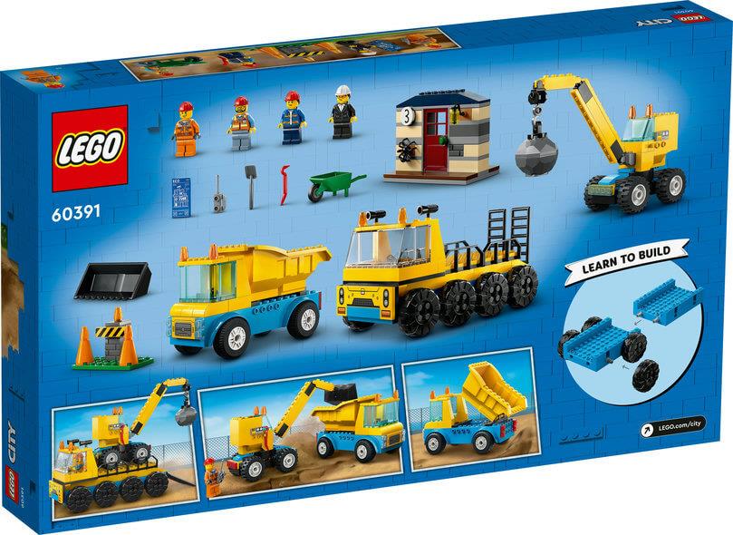 Lego City 60391 Construction Trucks & Wrecking Ball Crane for Ages 4+