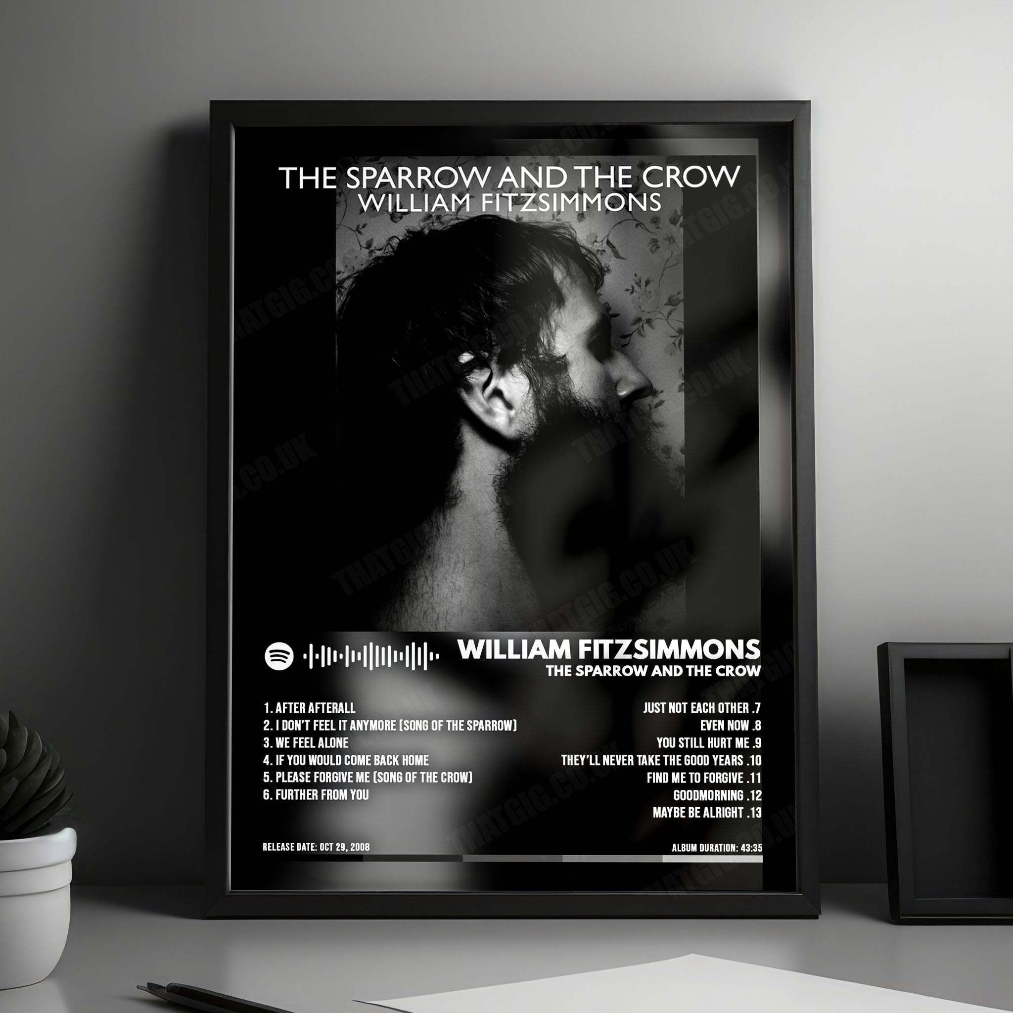 William Fitzsimmons "The Sparrow and the Crow" Album Cover Poster - with Complete Tracklist