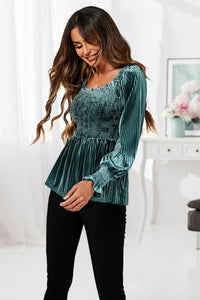 Bardot Velvet Top In Green