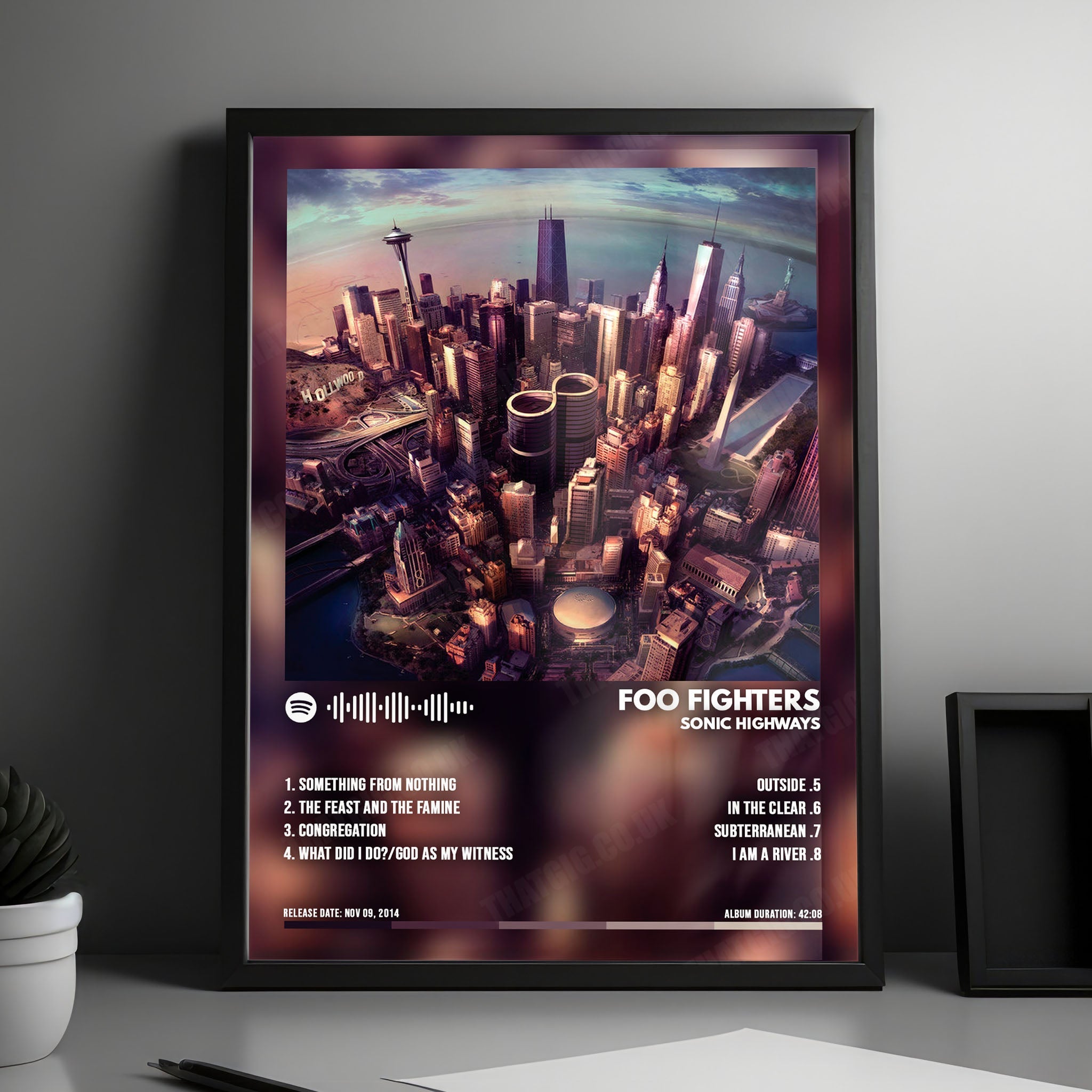 Foo Fighters "Sonic Highways" Album Cover Poster - with Complete Tracklist