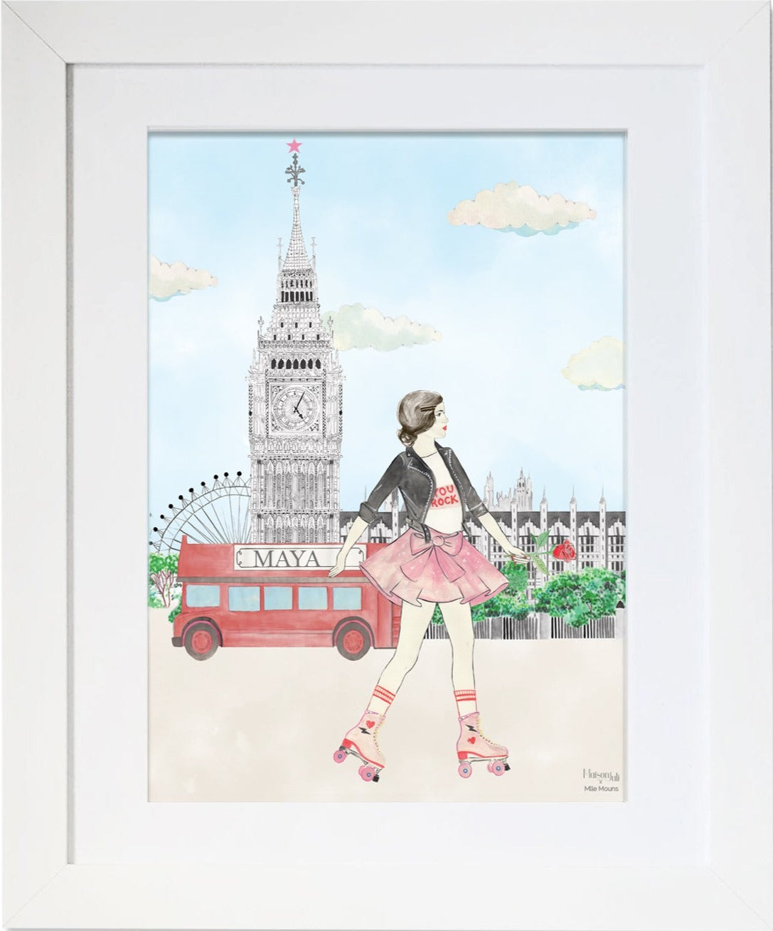 The lady on rollers and Big Ben