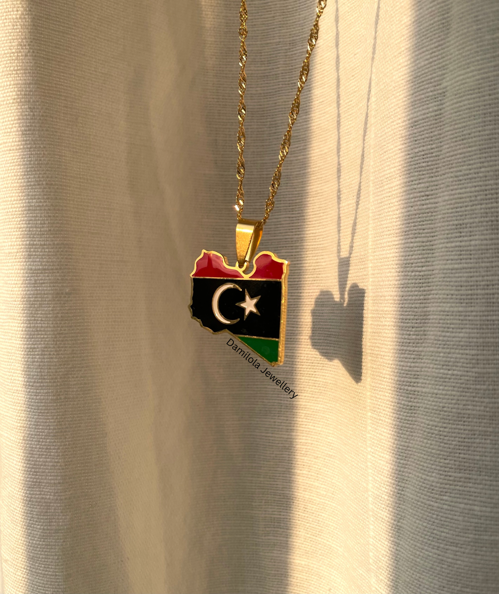 Libya Flag Map Necklace 🇱🇾