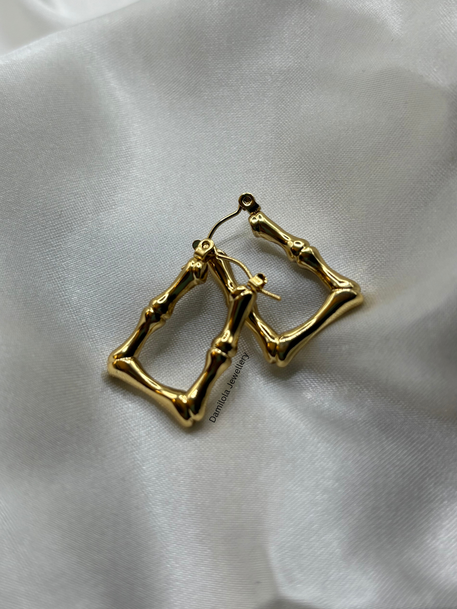 Gold ‘Tara’ Triangle Bamboo Hoops