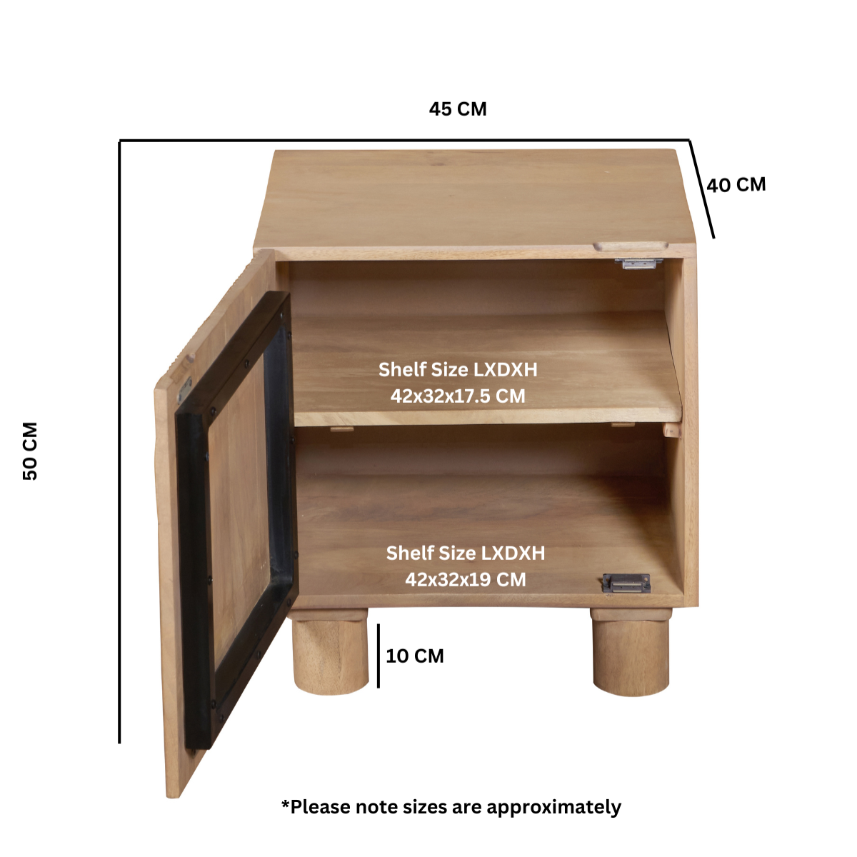 Ajmer Solid Wood Bedside Table