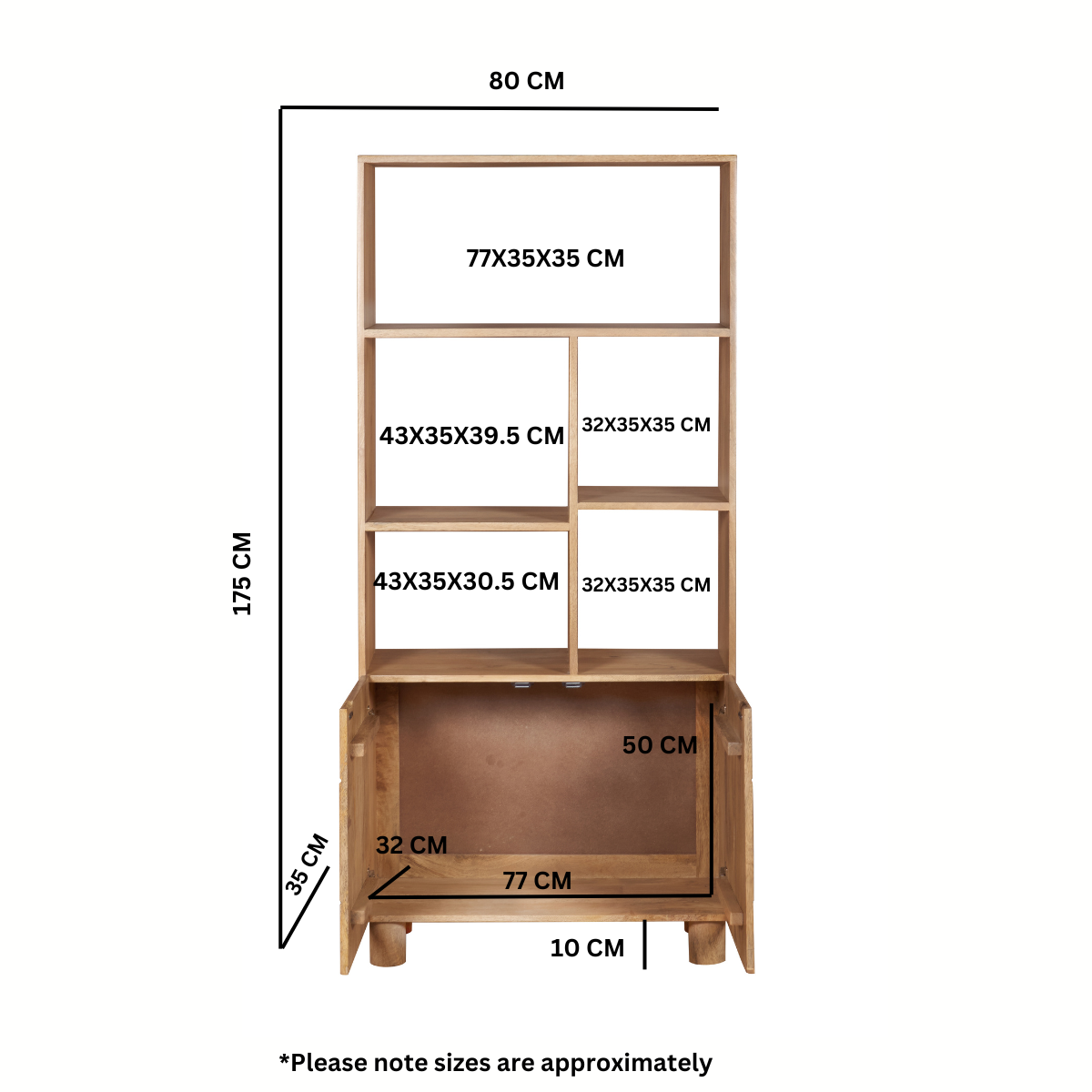 Ajmer Solid Wood Bookcase