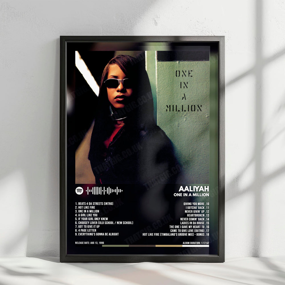 Aaliyah "One in a Million" Album Cover Poster - with Complete Tracklist
