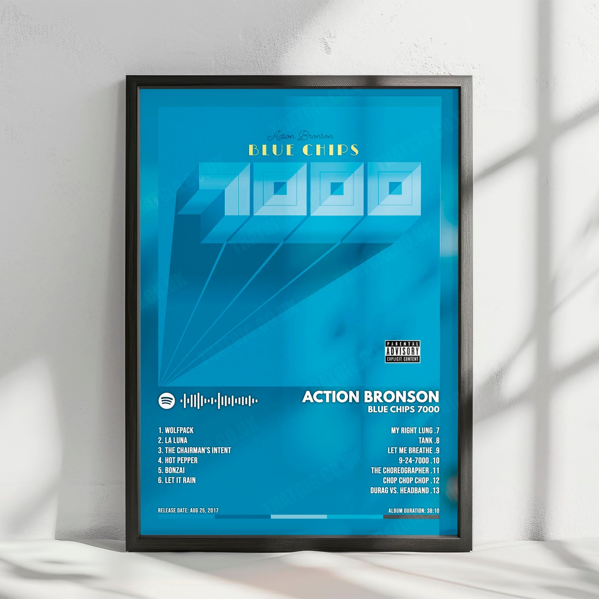 Action Bronson "Blue Chips 7000" Album Cover Poster - with Complete Tracklist