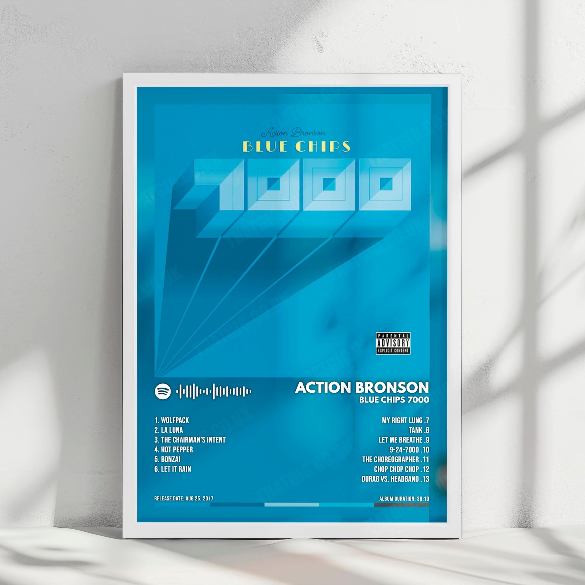 Action Bronson "Blue Chips 7000" Album Cover Poster - with Complete Tracklist