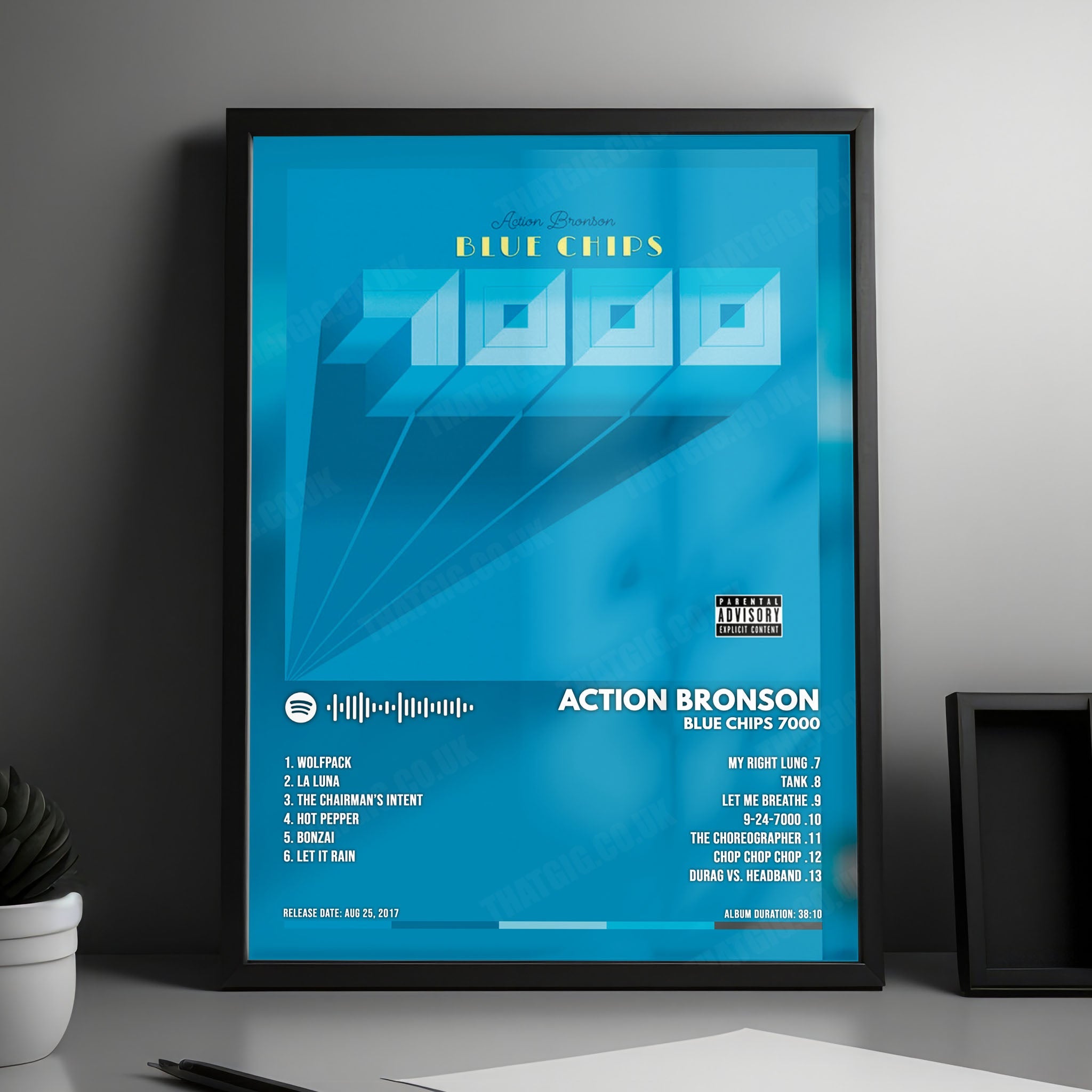 Action Bronson "Blue Chips 7000" Album Cover Poster - with Complete Tracklist