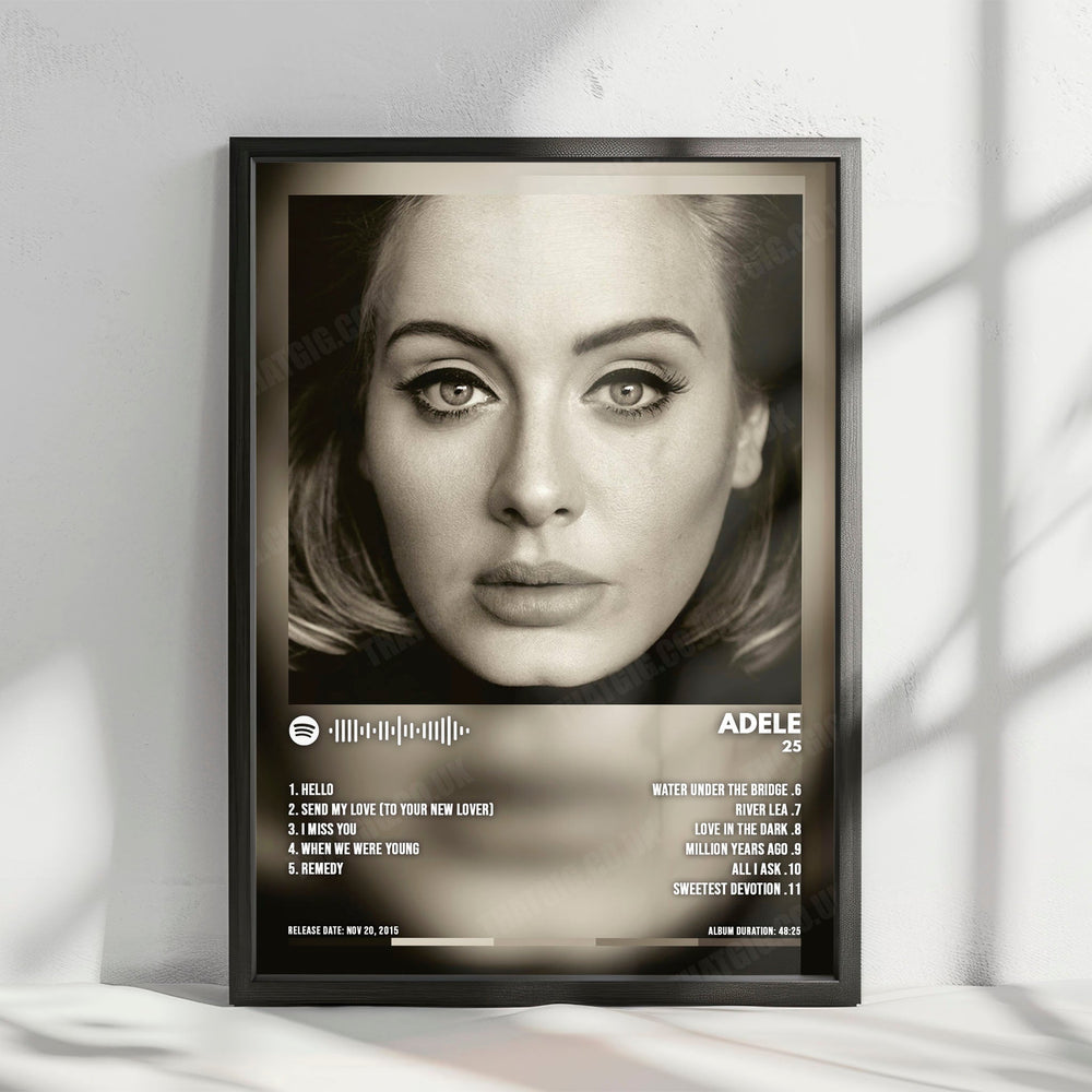 Adele - "25" Album Cover Poster - with Complete Track list