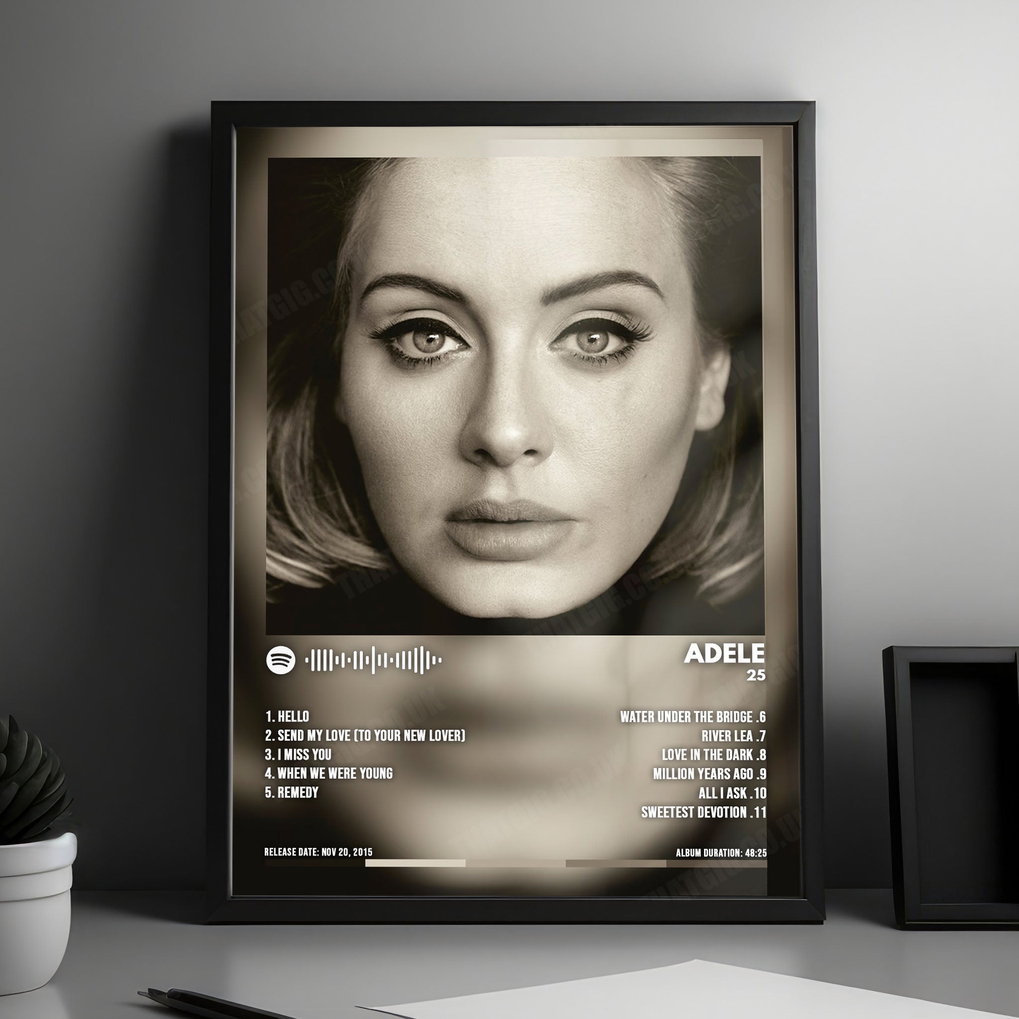 Adele - "25" Album Cover Poster - with Complete Track list