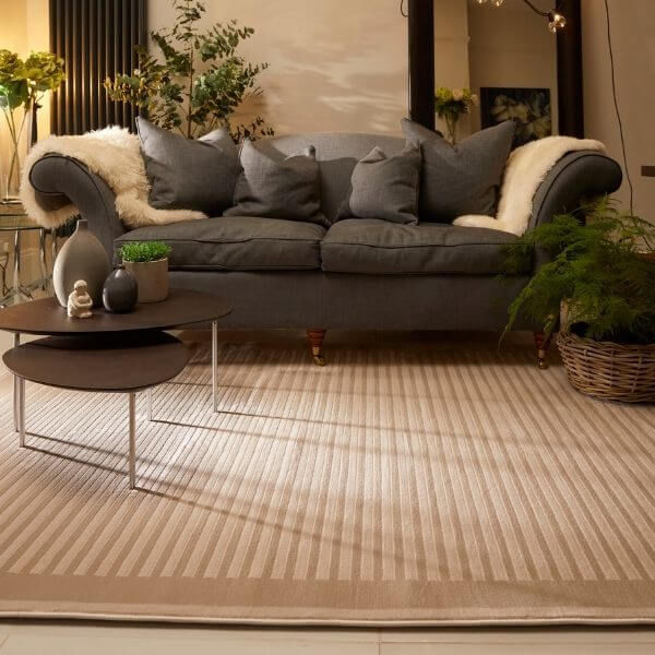 Origins Belgrade Natural Striped Rug - Timeless Elegance for Any Room