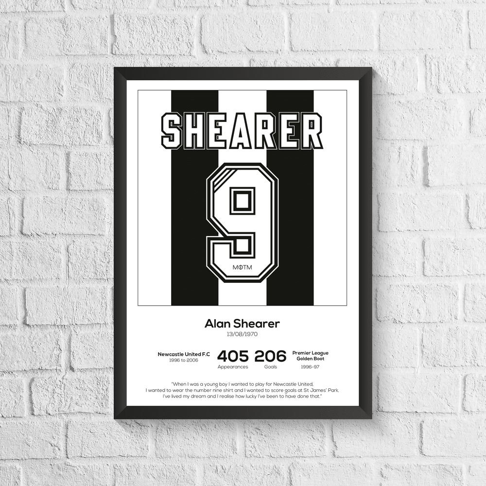 Alan Shearer Legend Stats Print