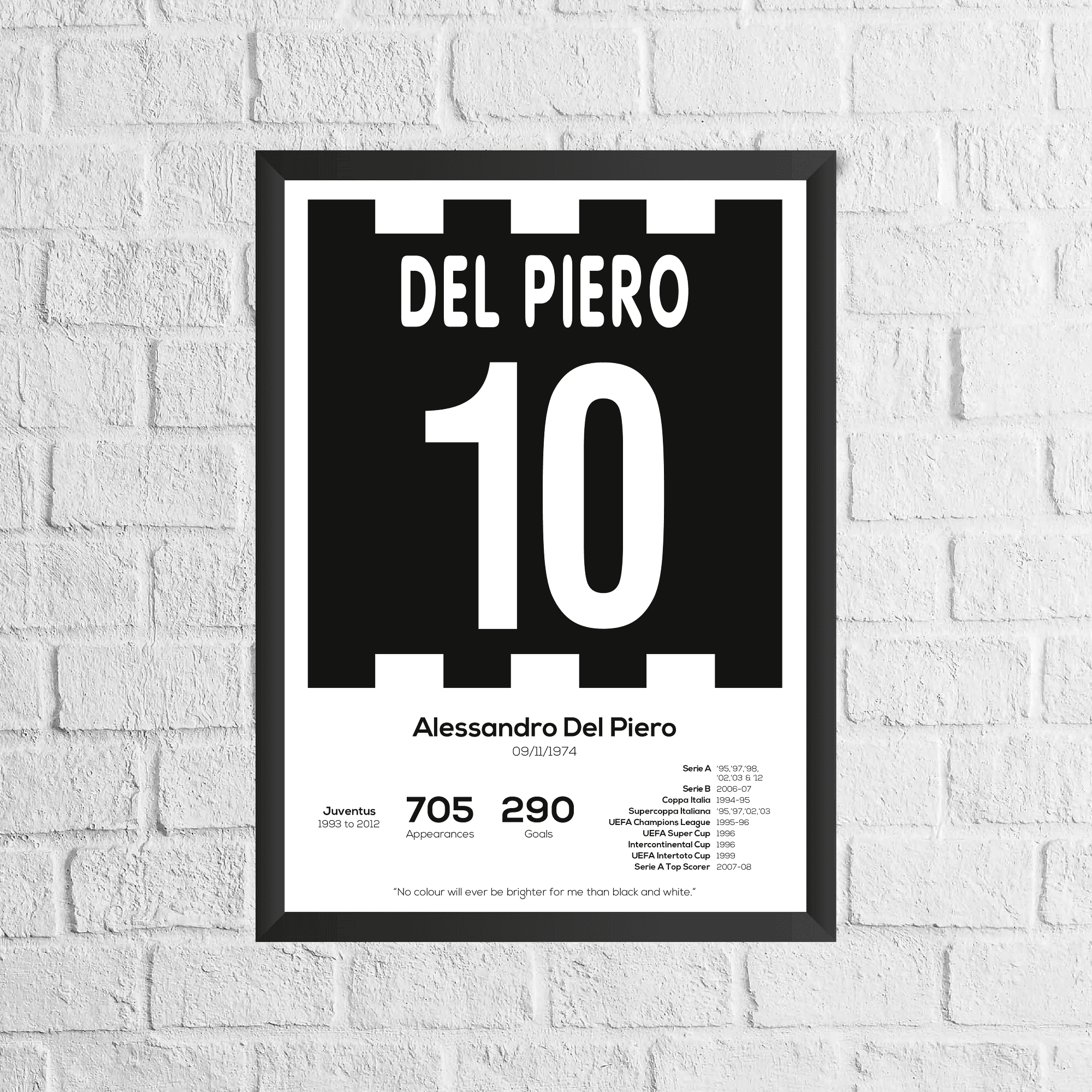 Alessandro Del Piero Legend Stats Print
