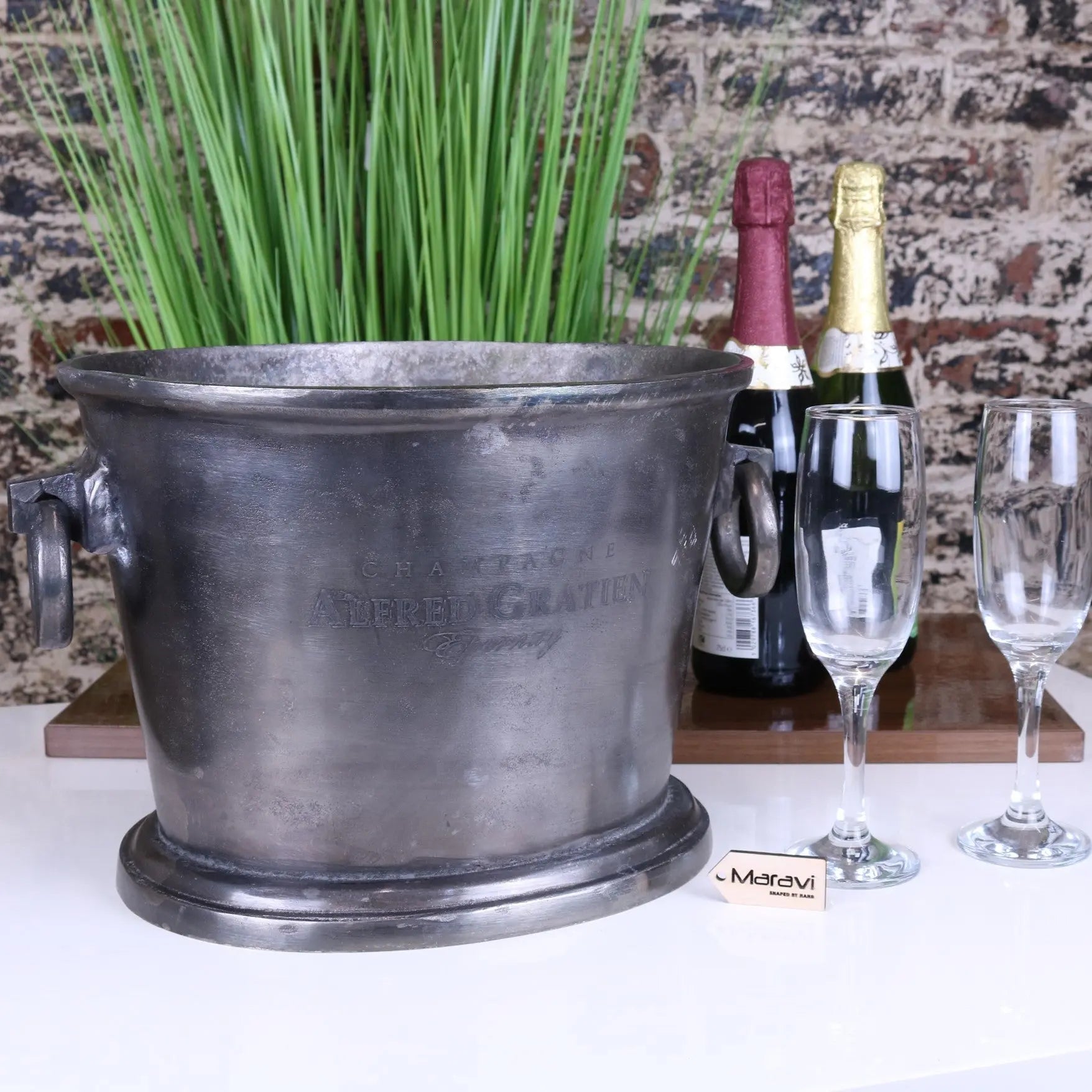 Alfred Gratien Gunmetal Champagne Ice Bucket - Vintage Elegance for Celebrations