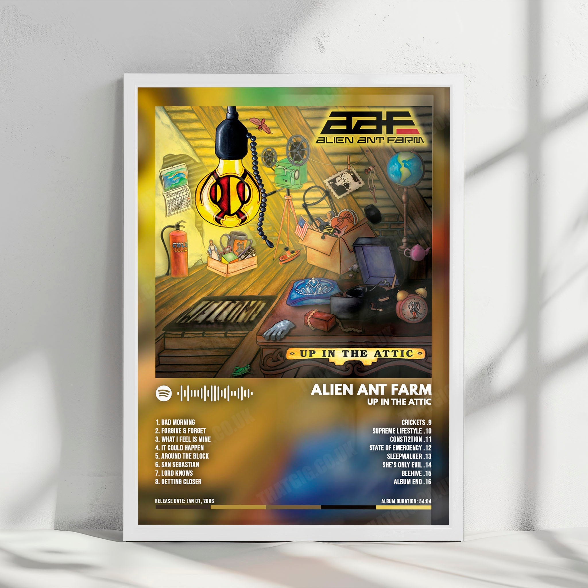 Alien Ant Farm "Up in the Attic  " Album Cover Poster - with Complete Tracklist