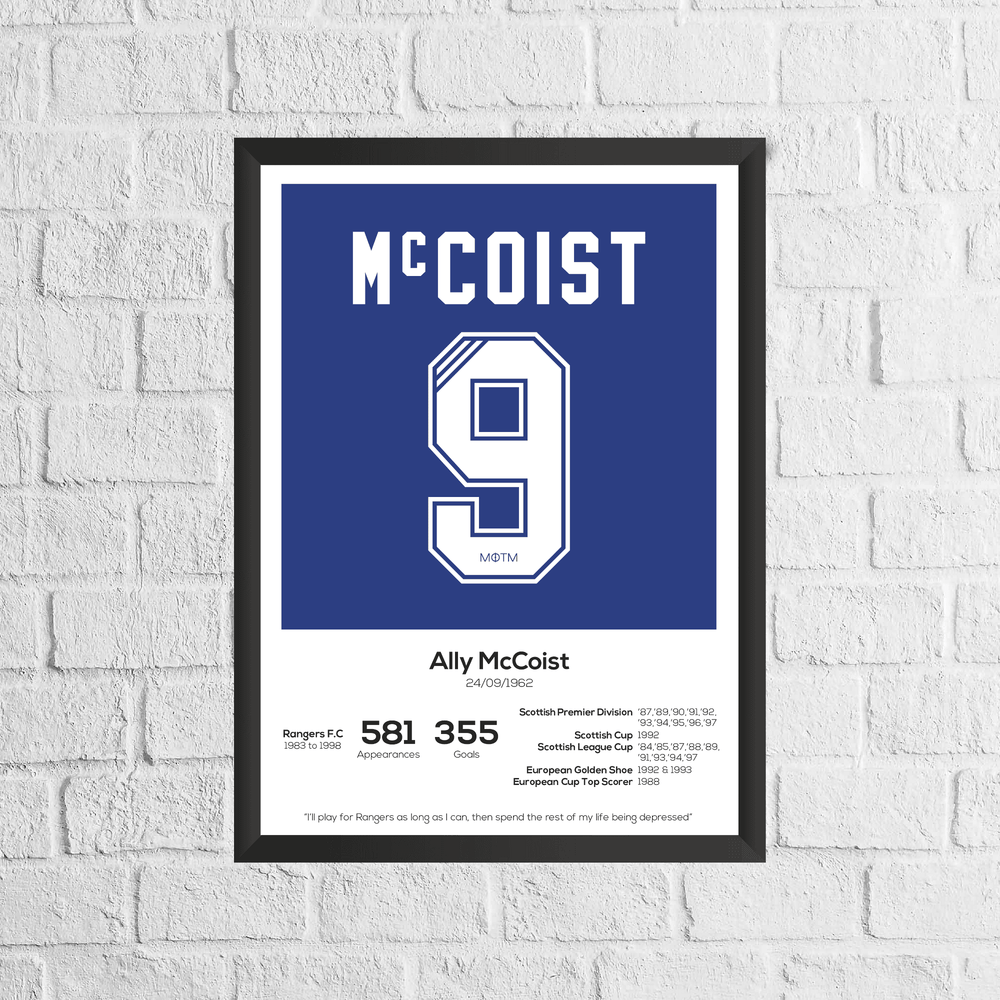 Ally McCoist Legend Stats Print