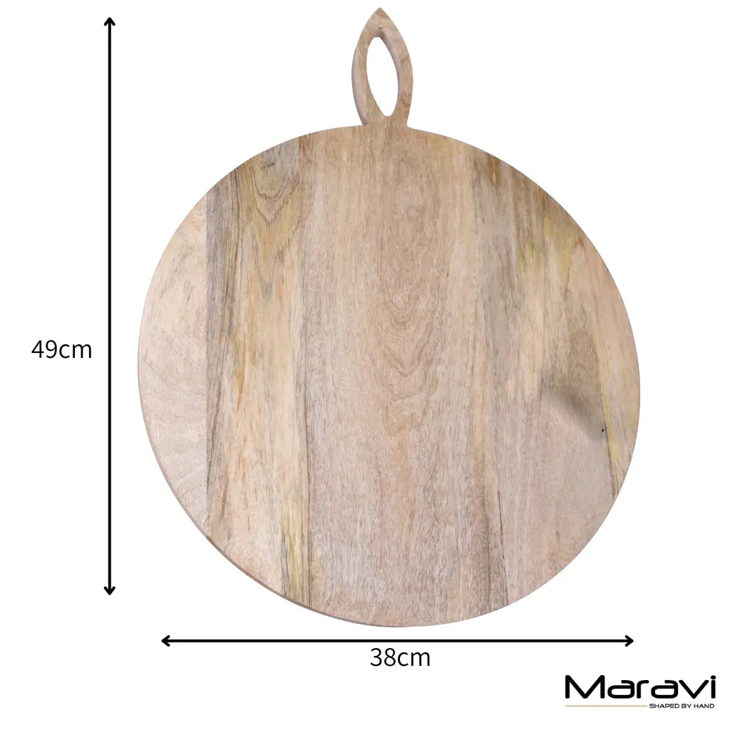 Amba Rustic Mango Wood Round Serving Board 38cm