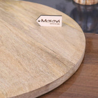 Amba Rustic Mango Wood Round Serving Board 38cm