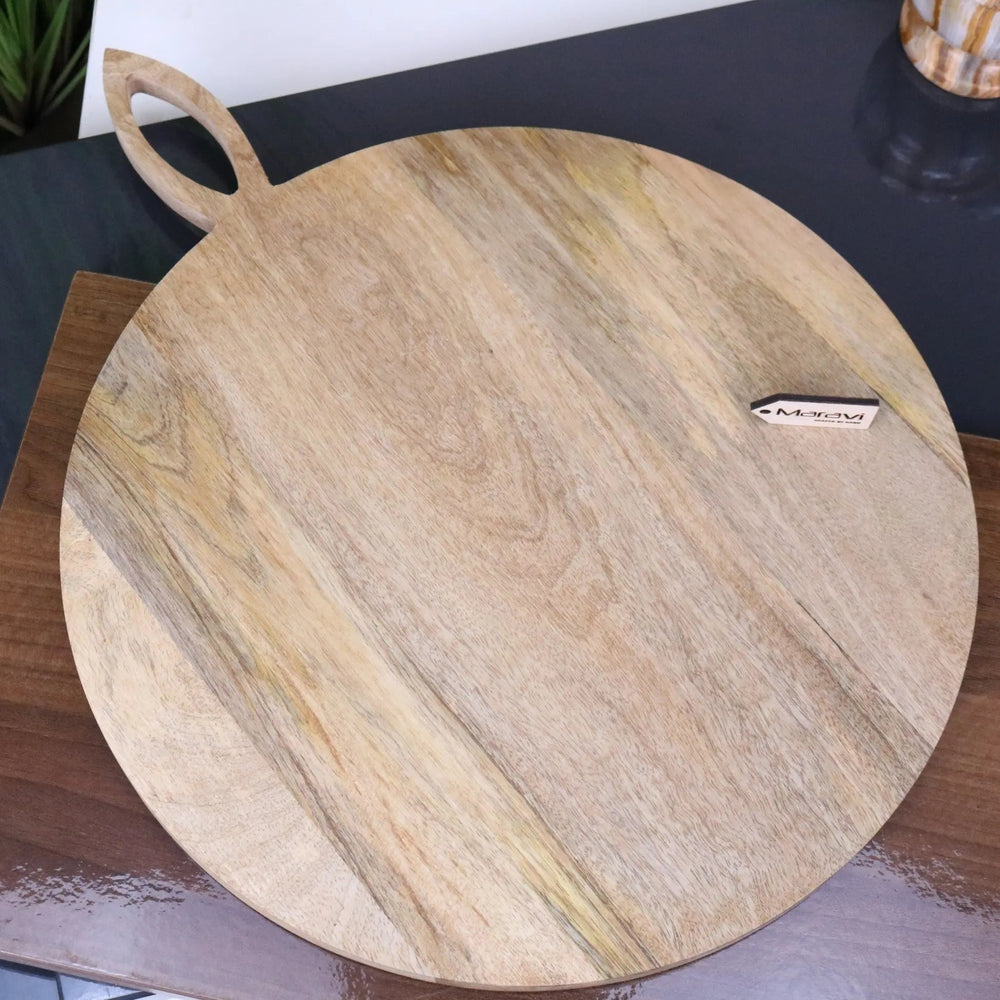 Amba Rustic Mango Wood Round Serving Board 38cm