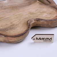 Amrola Handcrafted Mango Wood Serving Dish - Unique Wave-Shape Design
