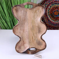 Amrola Handcrafted Mango Wood Serving Dish - Unique Wave-Shape Design