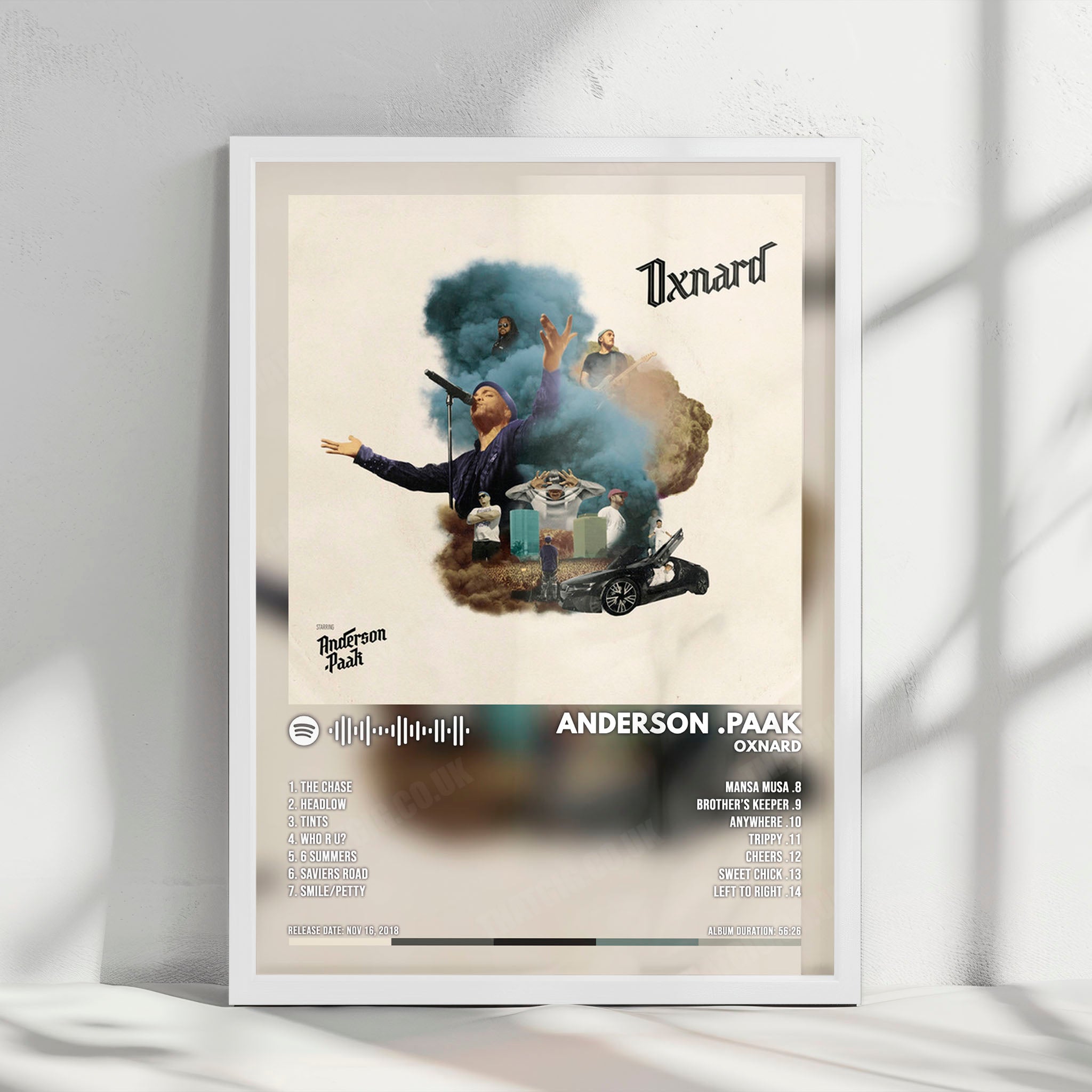 Anderson .Paak "Oxnard" Album Cover Poster - with Complete Tracklist