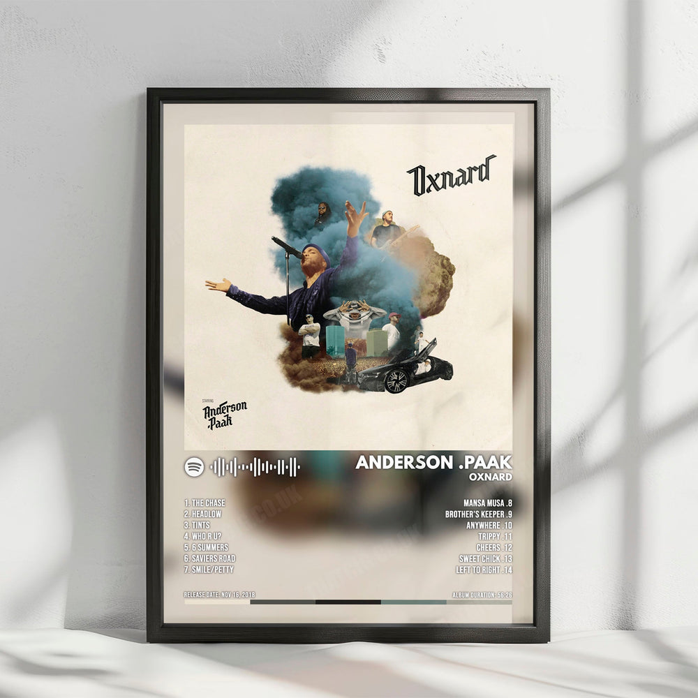 Anderson .Paak "Oxnard" Album Cover Poster - with Complete Tracklist