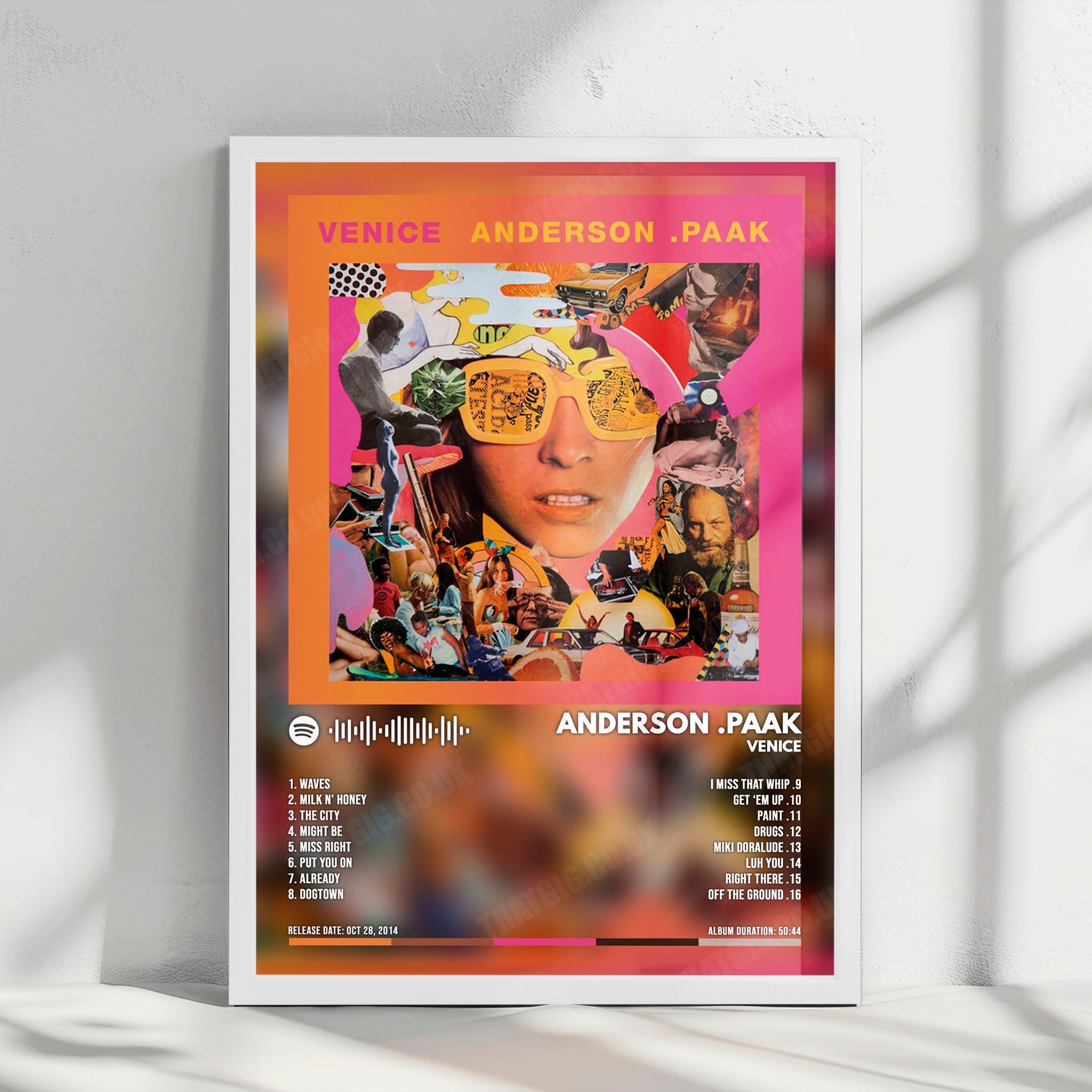 Anderson .Paak "Venice" Album Cover Poster - with Complete Tracklist