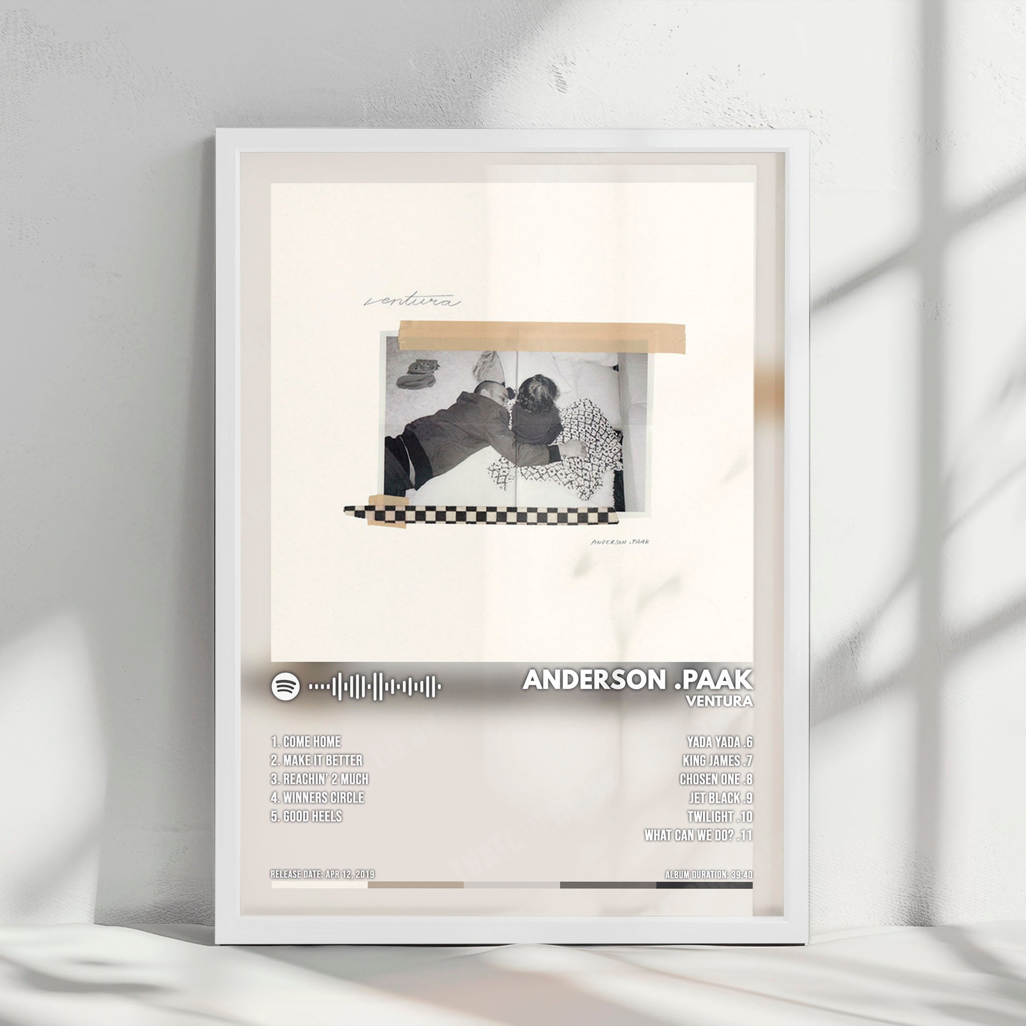 Anderson .Paak "Ventura" Album Cover Poster - with Complete Tracklist
