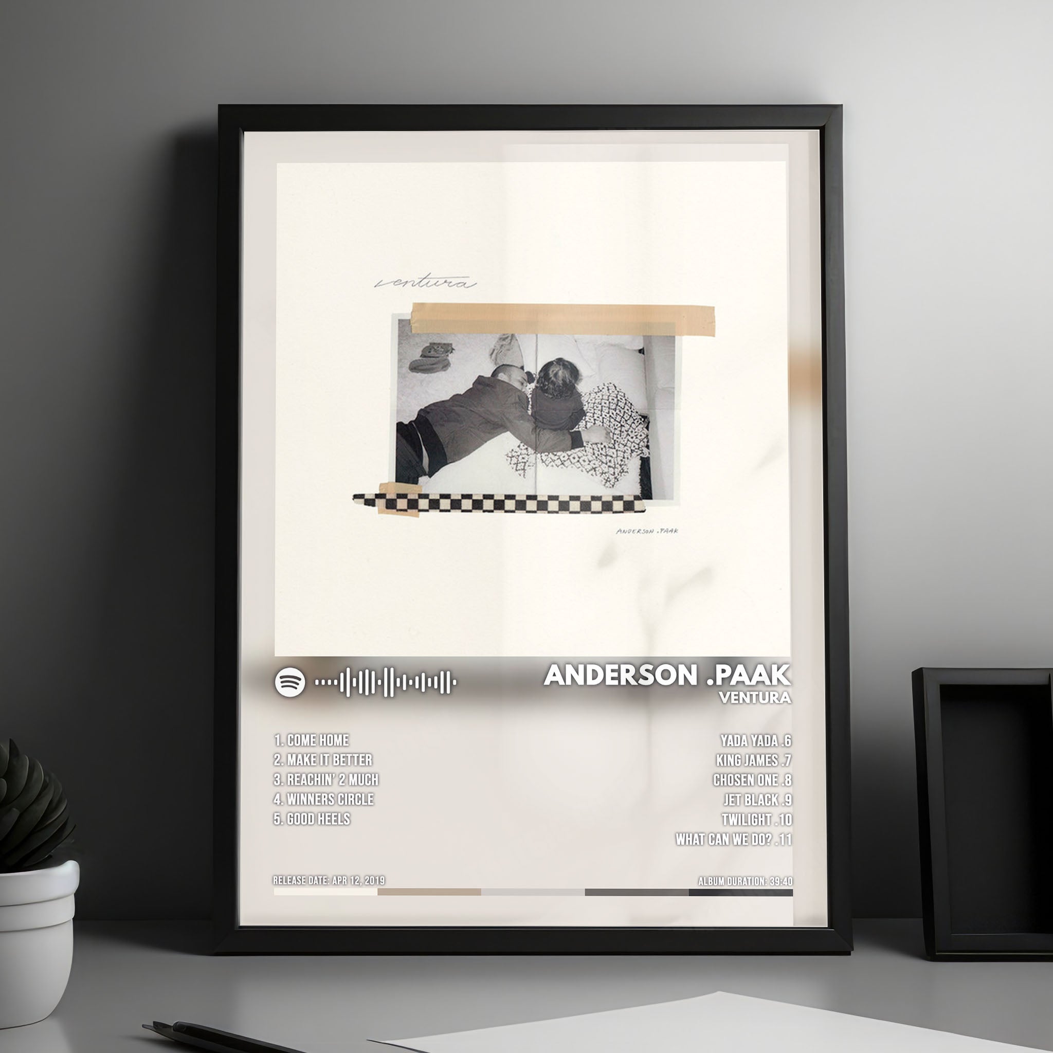 Anderson .Paak "Ventura" Album Cover Poster - with Complete Tracklist