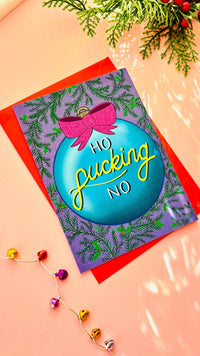 Ho f**ucking No Illustrated sweary Christmas card