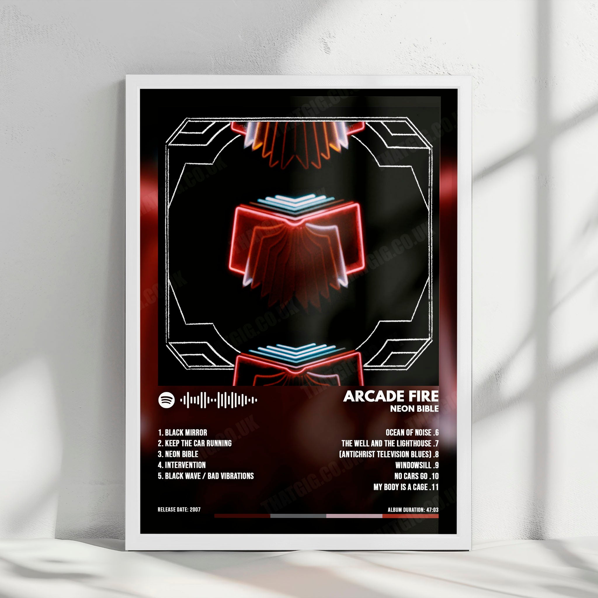 Arcade Fire "Neon Bible" Album Cover Poster - with Complete Tracklist