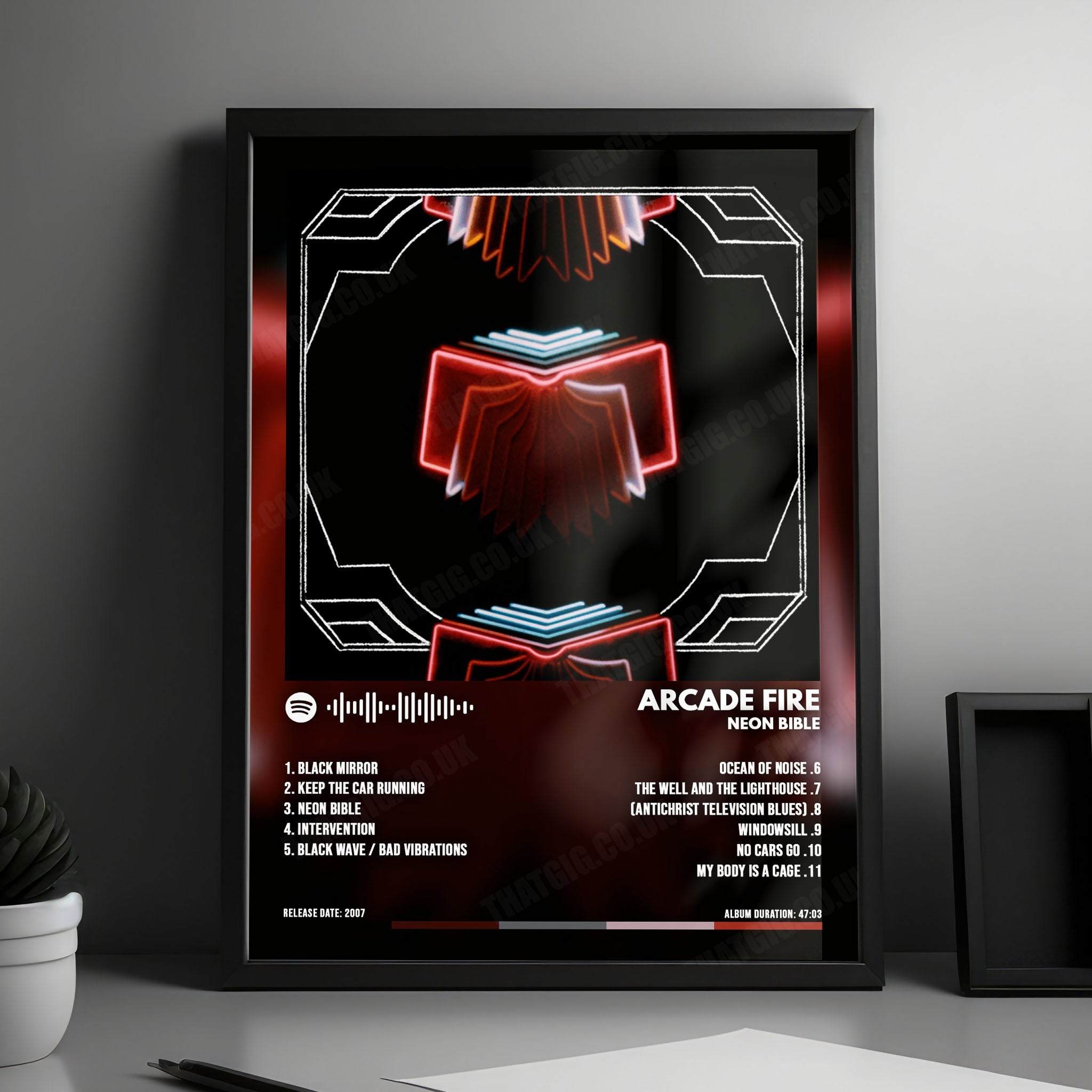 Arcade Fire "Neon Bible" Album Cover Poster - with Complete Tracklist