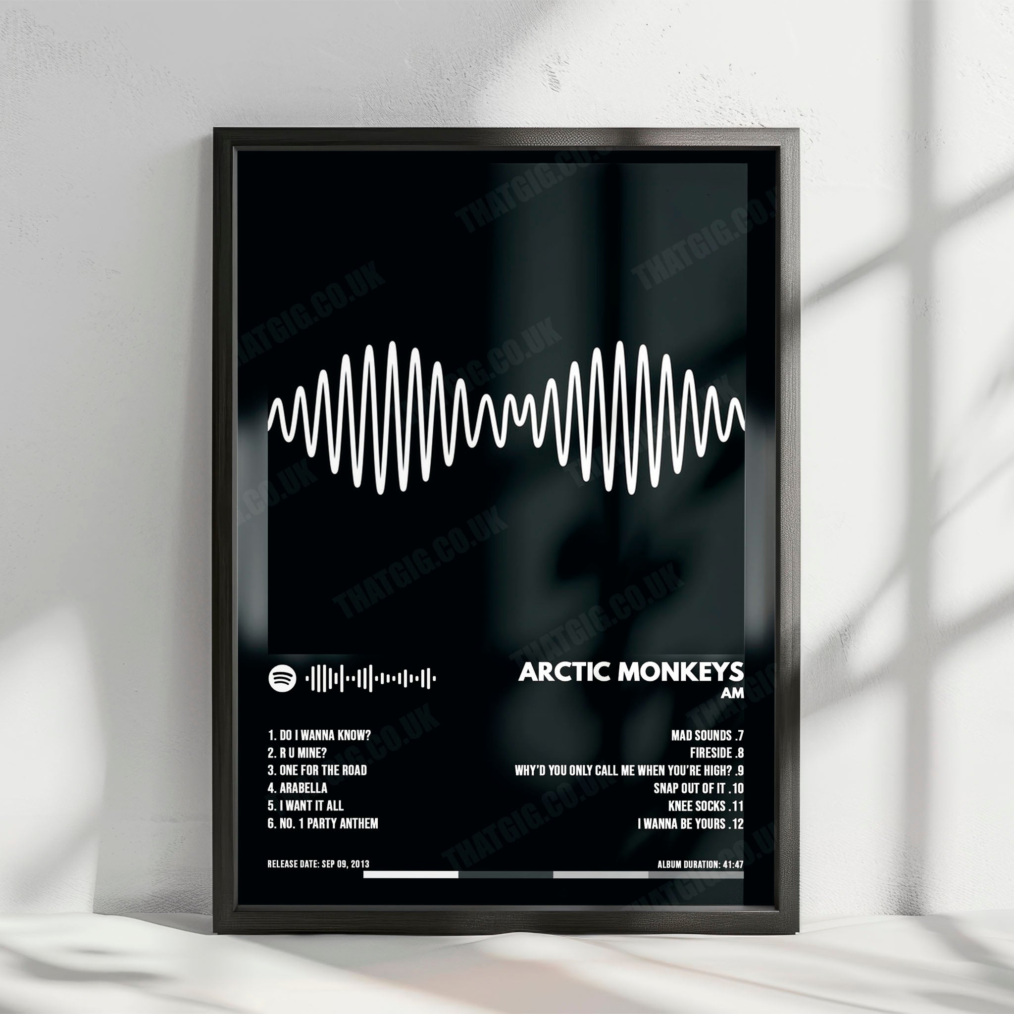 Arctic Monkeys - "AM" Album Cover Poster - with Complete Tracklist