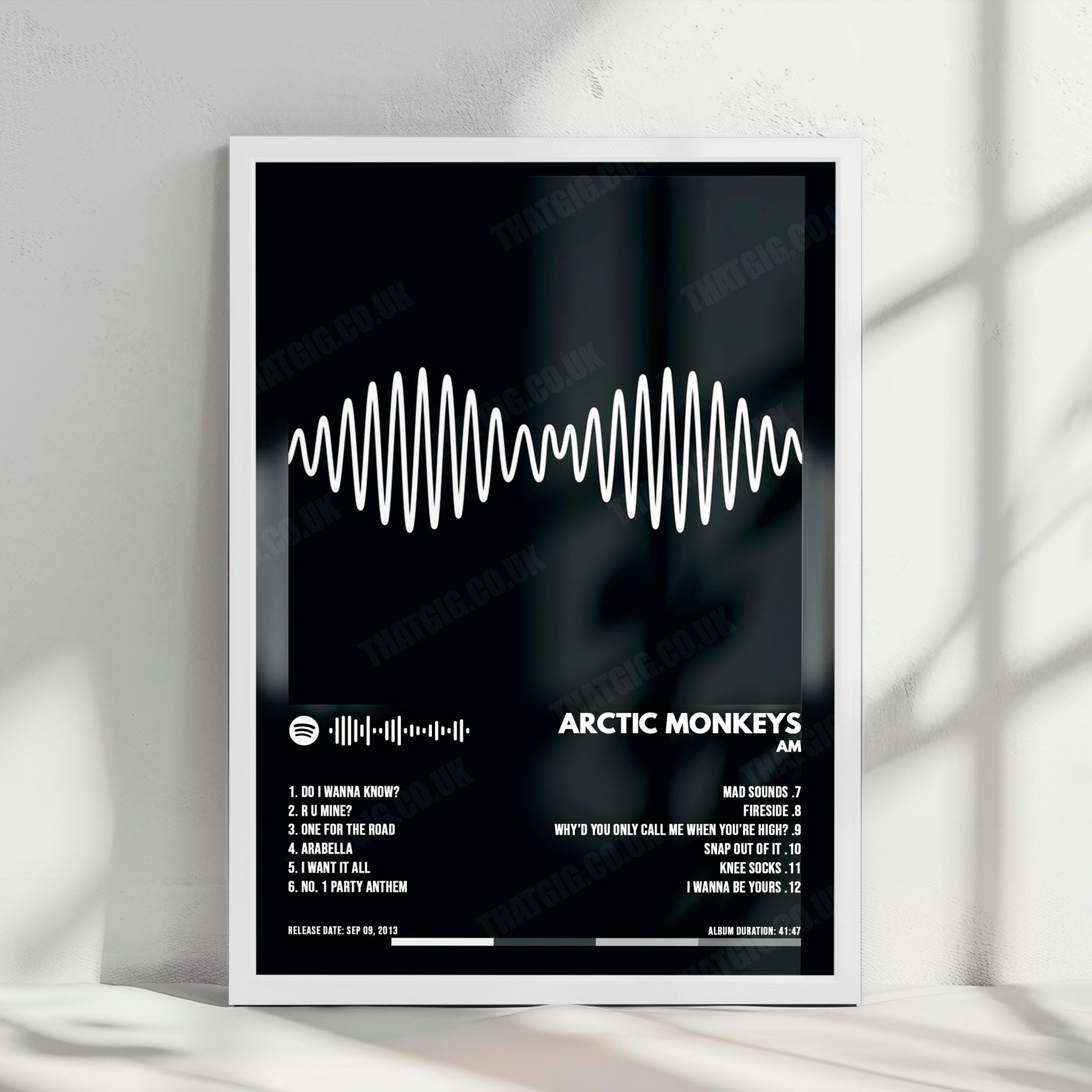Arctic Monkeys - "AM" Album Cover Poster - with Complete Tracklist