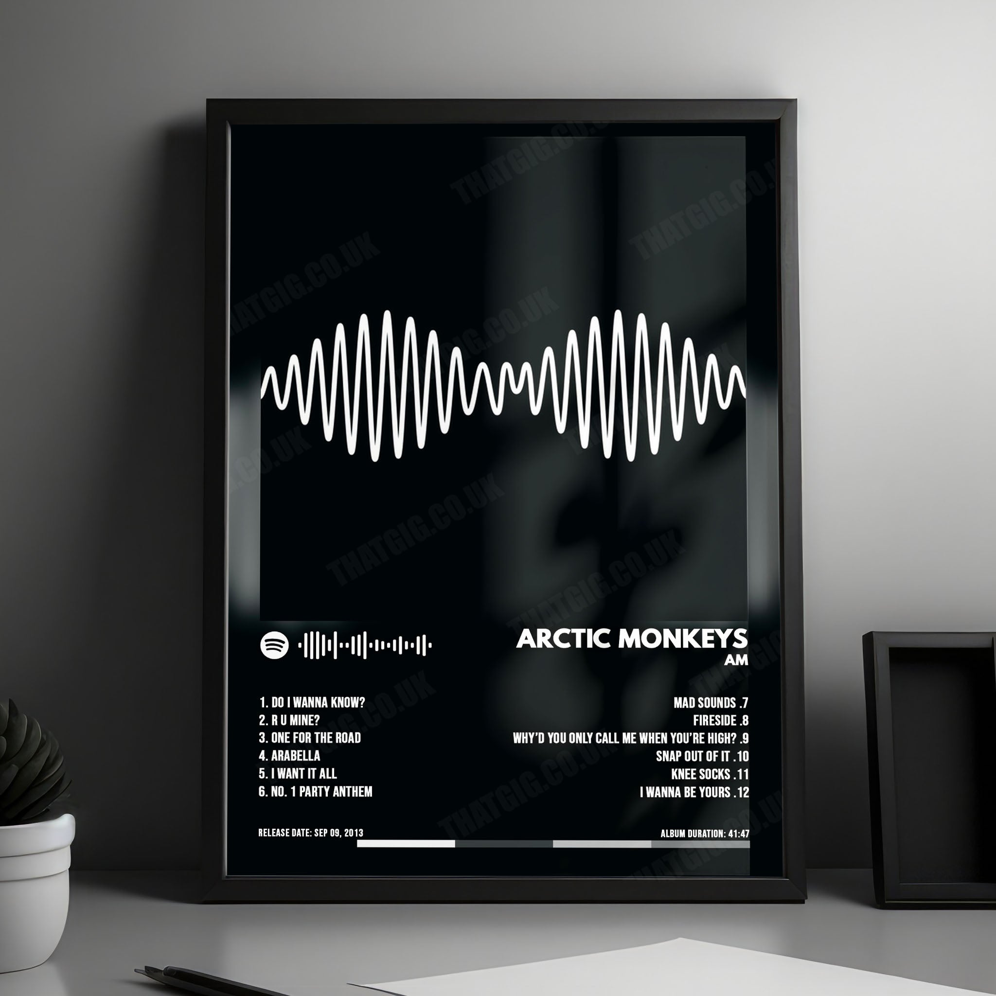 Arctic Monkeys - "AM" Album Cover Poster - with Complete Tracklist