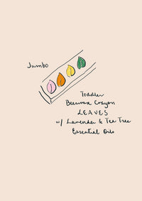 Aromatherapy Beeswax Crayons | 3 Jumbo Toddler Calming Crayon Leaves