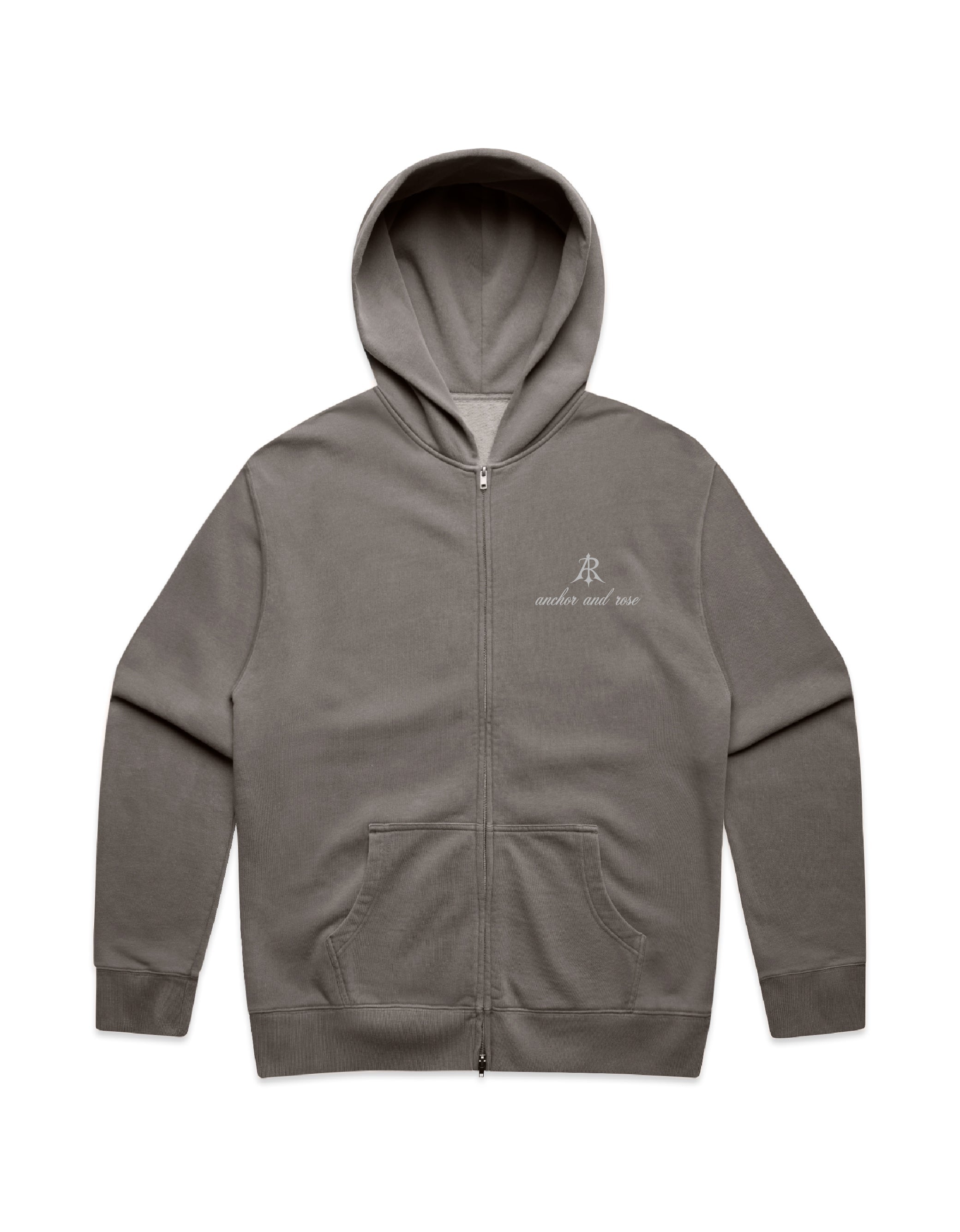 Script Faded Relax Zip Hoodie