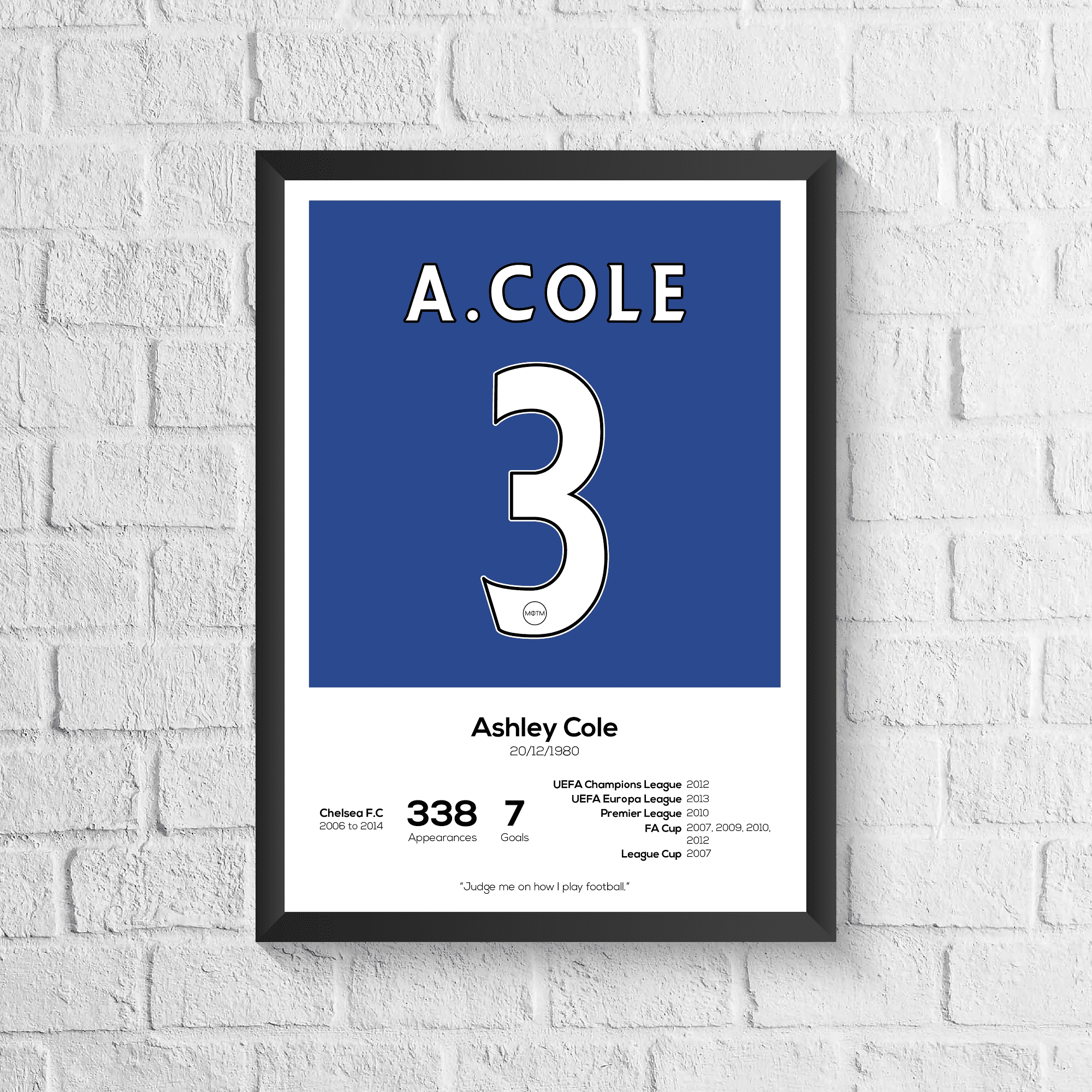 Ashley Cole Legend Stats Print