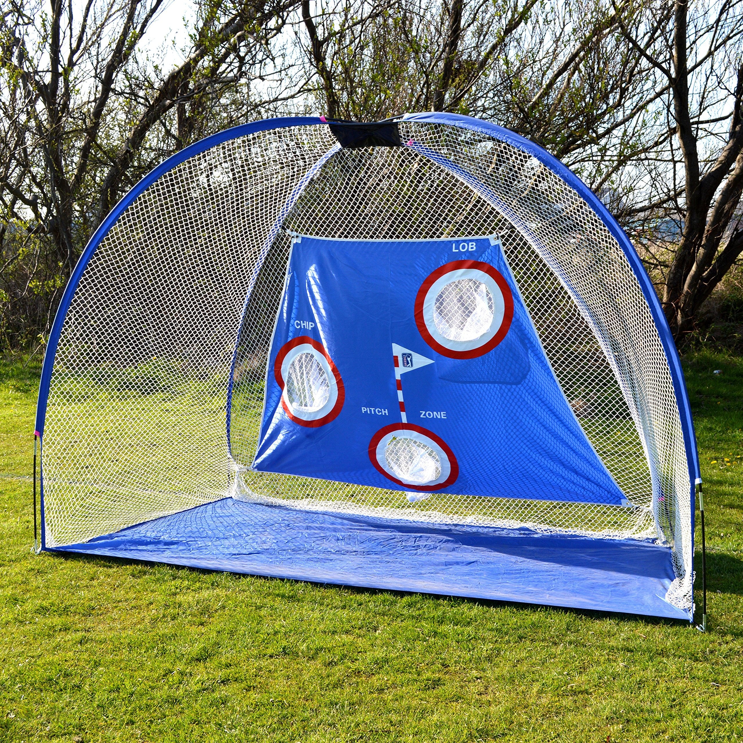 PGA TOUR Pro Size Golf Net for Home - Multi Target Golf Practice Net with Carry Bag, Impact Absorbing Netting, Easy Assembly, Indoor/Outdoor Golf Nets