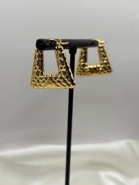 Gold ‘Tianna’ Textured Triangle Hoops