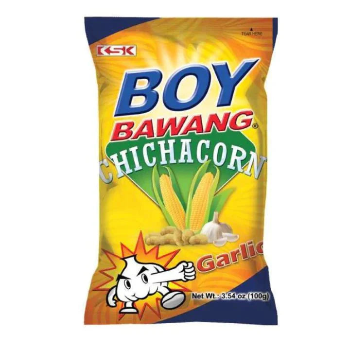BOY BAWANG Chichacorn Garlic Flavour With Real Garlic Chips 100g